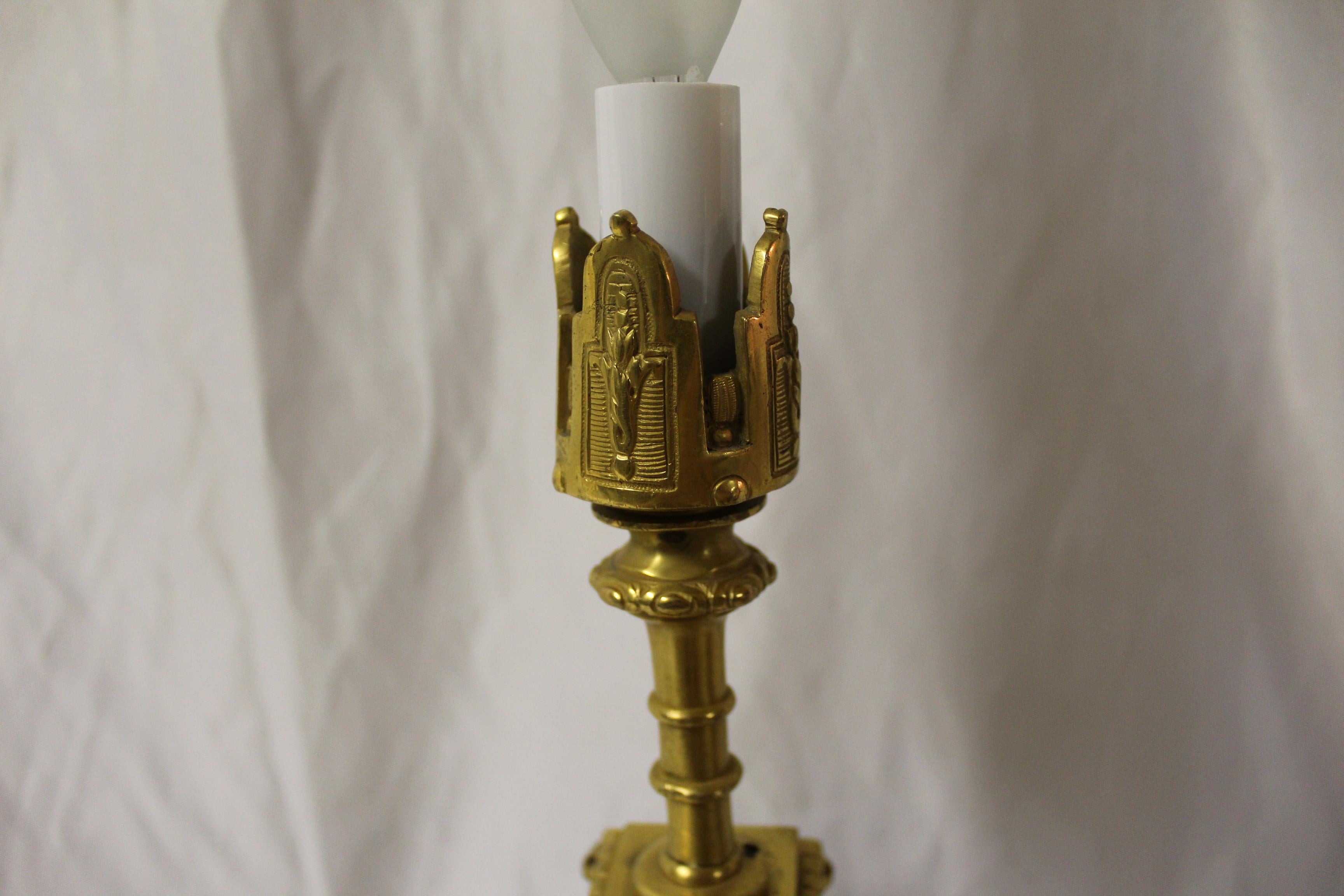 Late 19th Century Late Empire Lamp Dore Gold Finish Single Socket For Sale