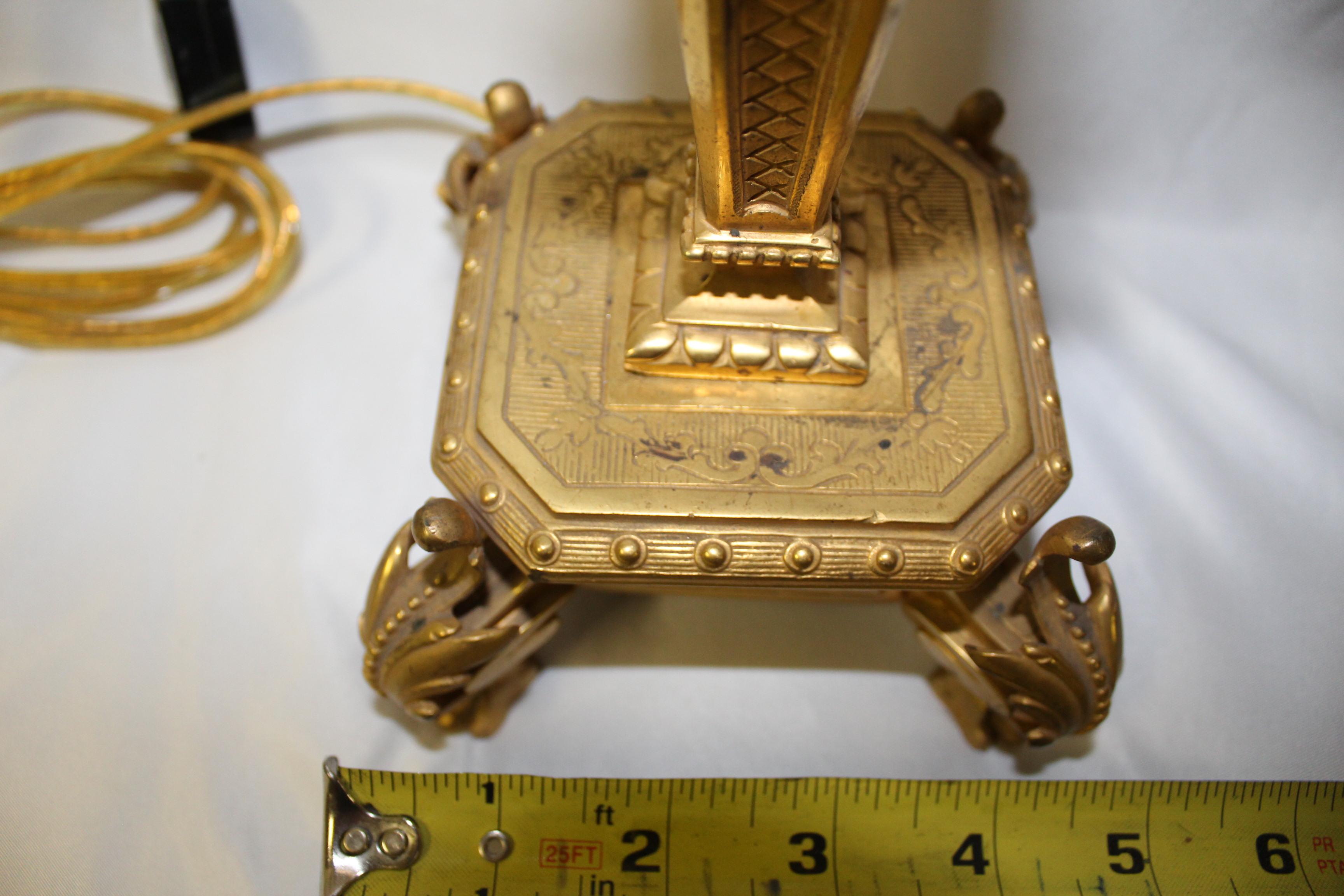 Late Empire Lamp Dore Gold Finish Single Socket For Sale 1