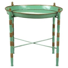 Late Empire Light Green Painted Metal Tray Table, Denmark