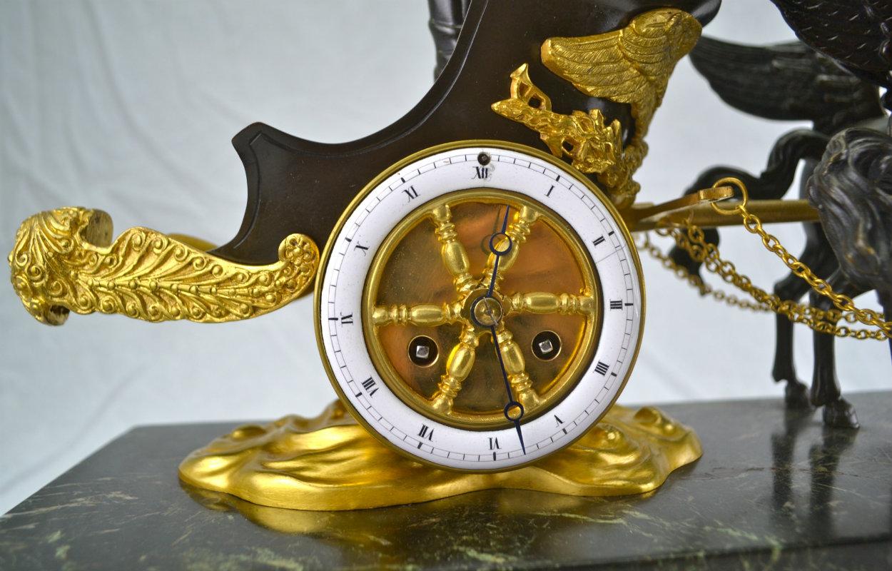 Late Empire ‘Roman Triumph’ Chariot Clock Garniture 9