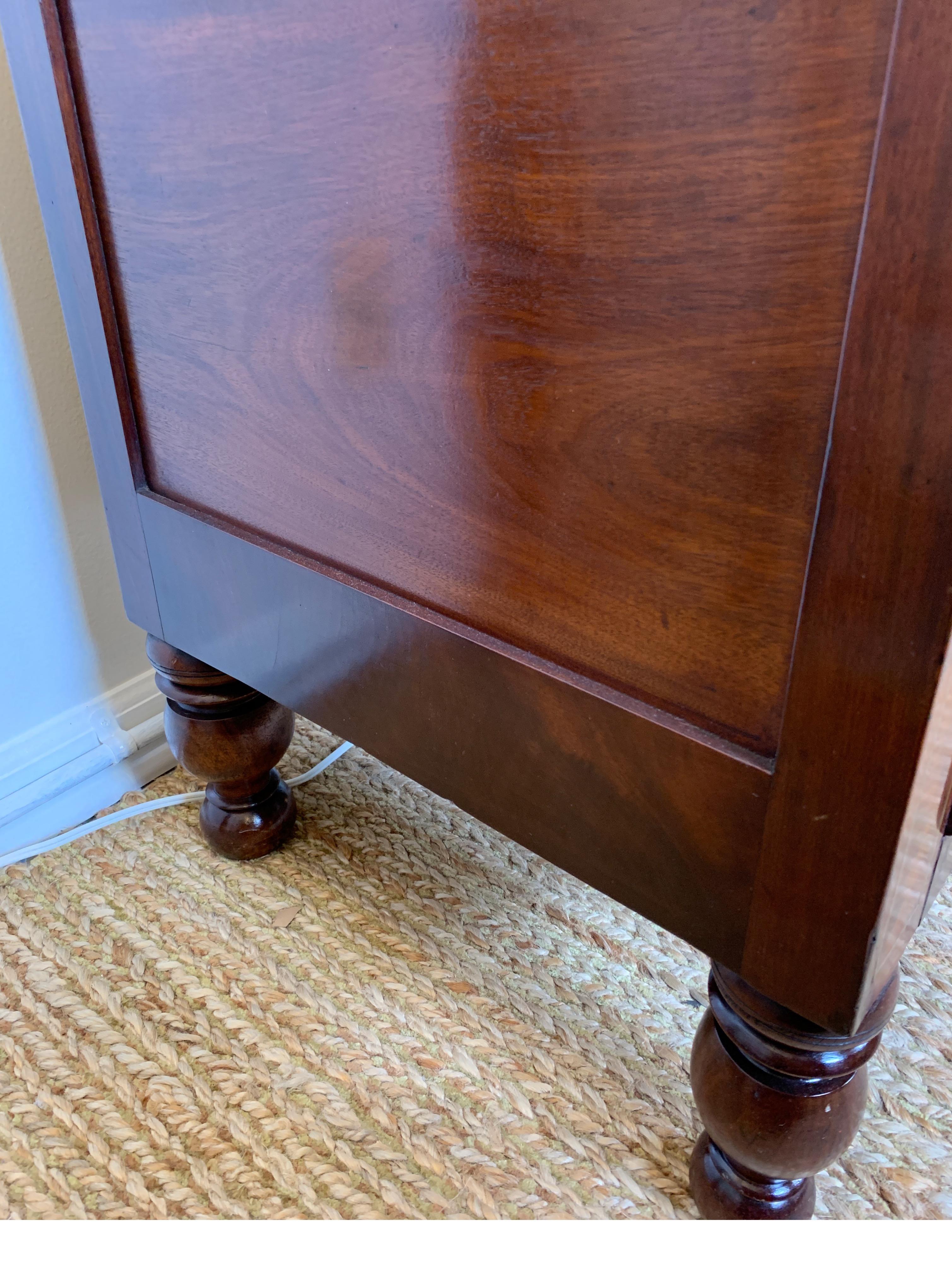 Late Federal Desk and Bookcase in Walnut with Brass Inlay, 1820-1830 9