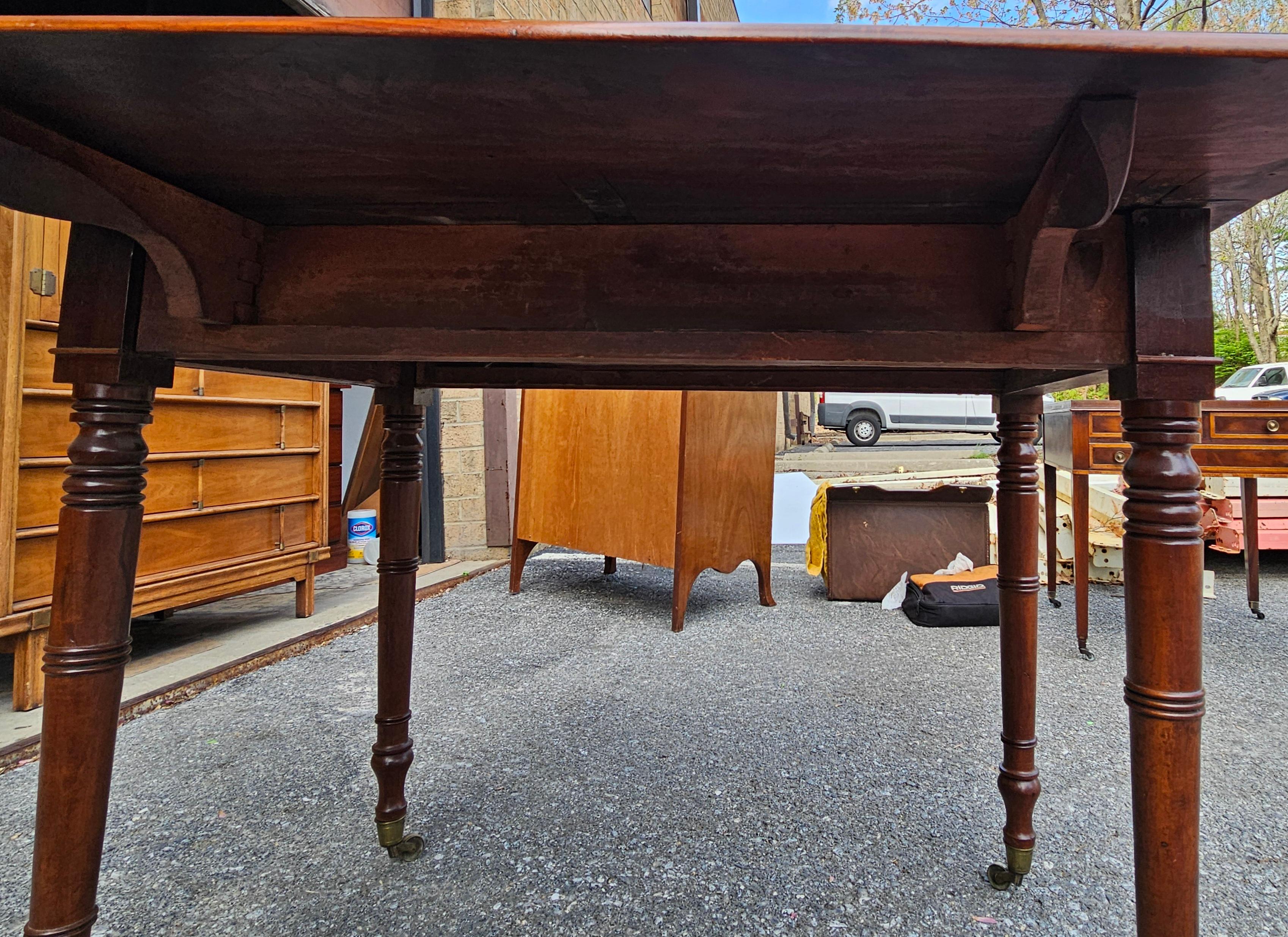 Late Federal Fruitwood Single Drawer Dropleaf Pembroke Table, Circa 1800s For Sale 8