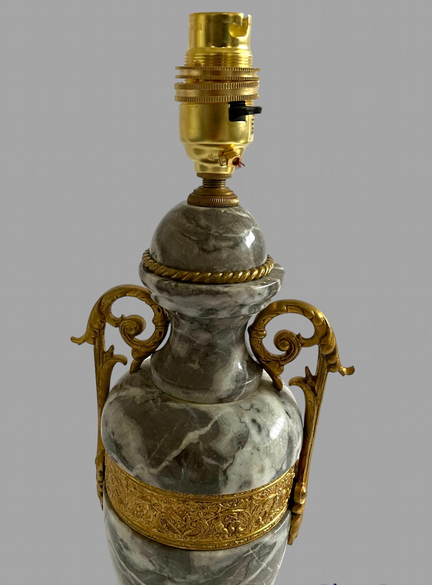 Other Late French 19th Century Marble and Ormulu Lamp