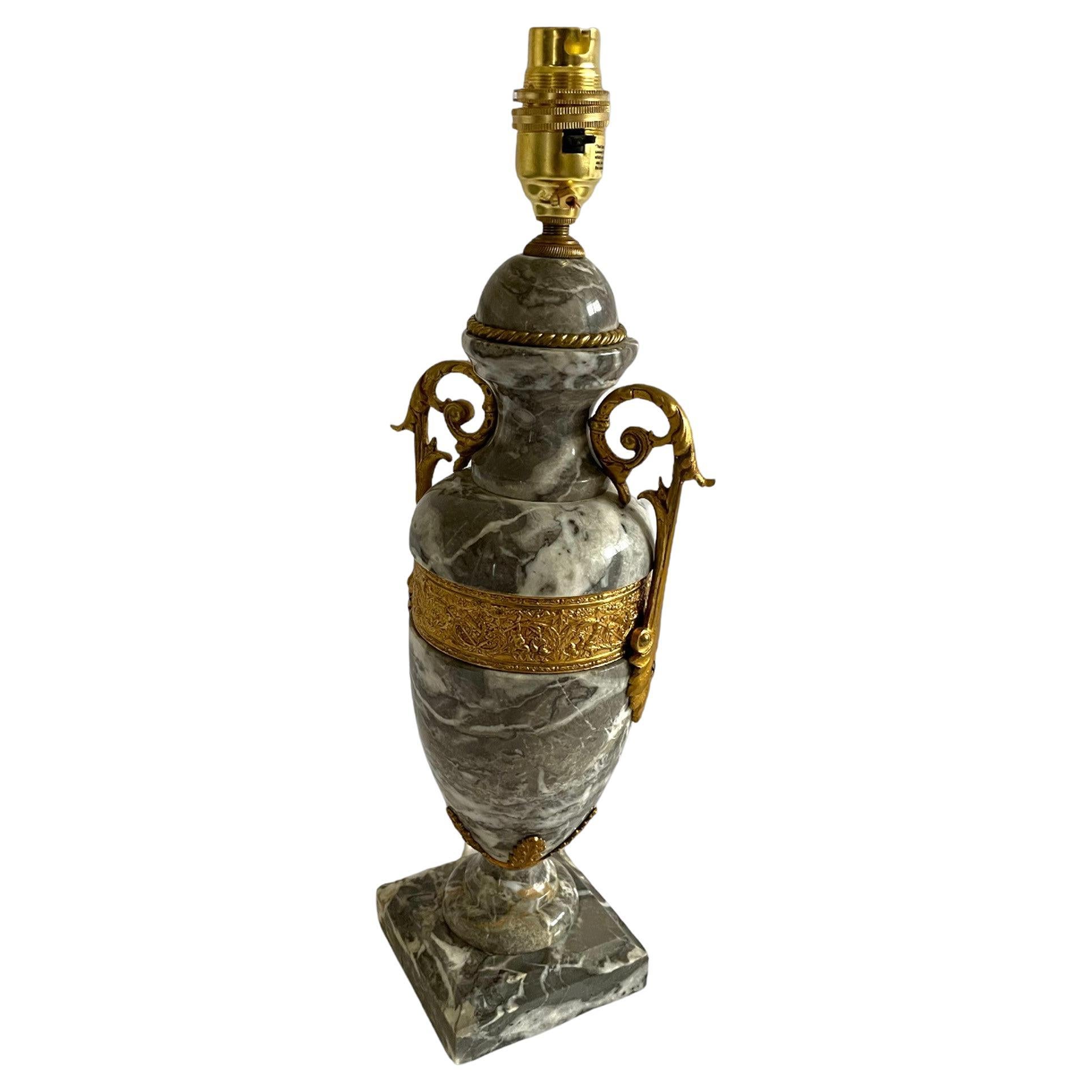 Late French 19th Century Marble and Ormulu Lamp