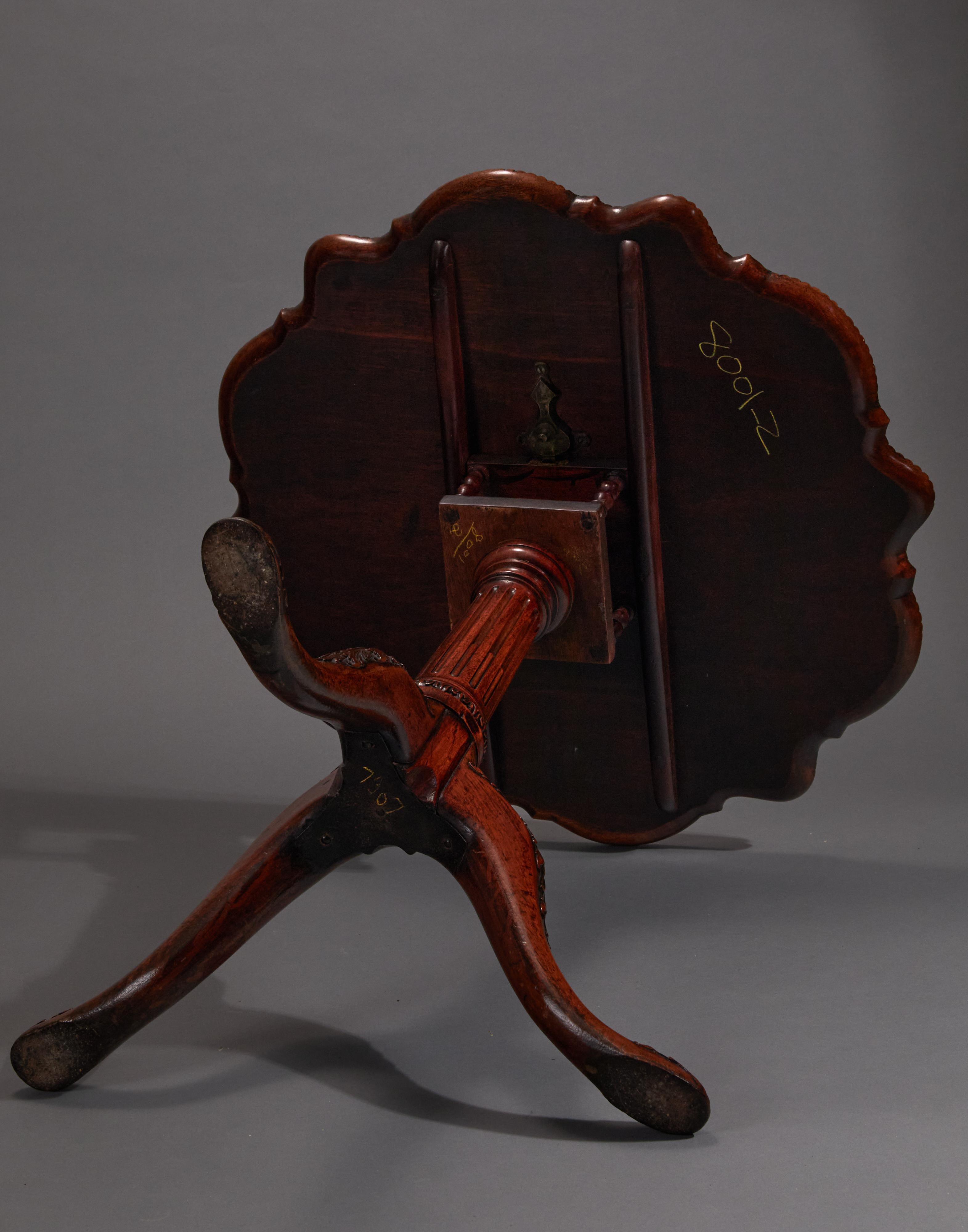 Late George II Carved Mohogany Tripod Table For Sale 2