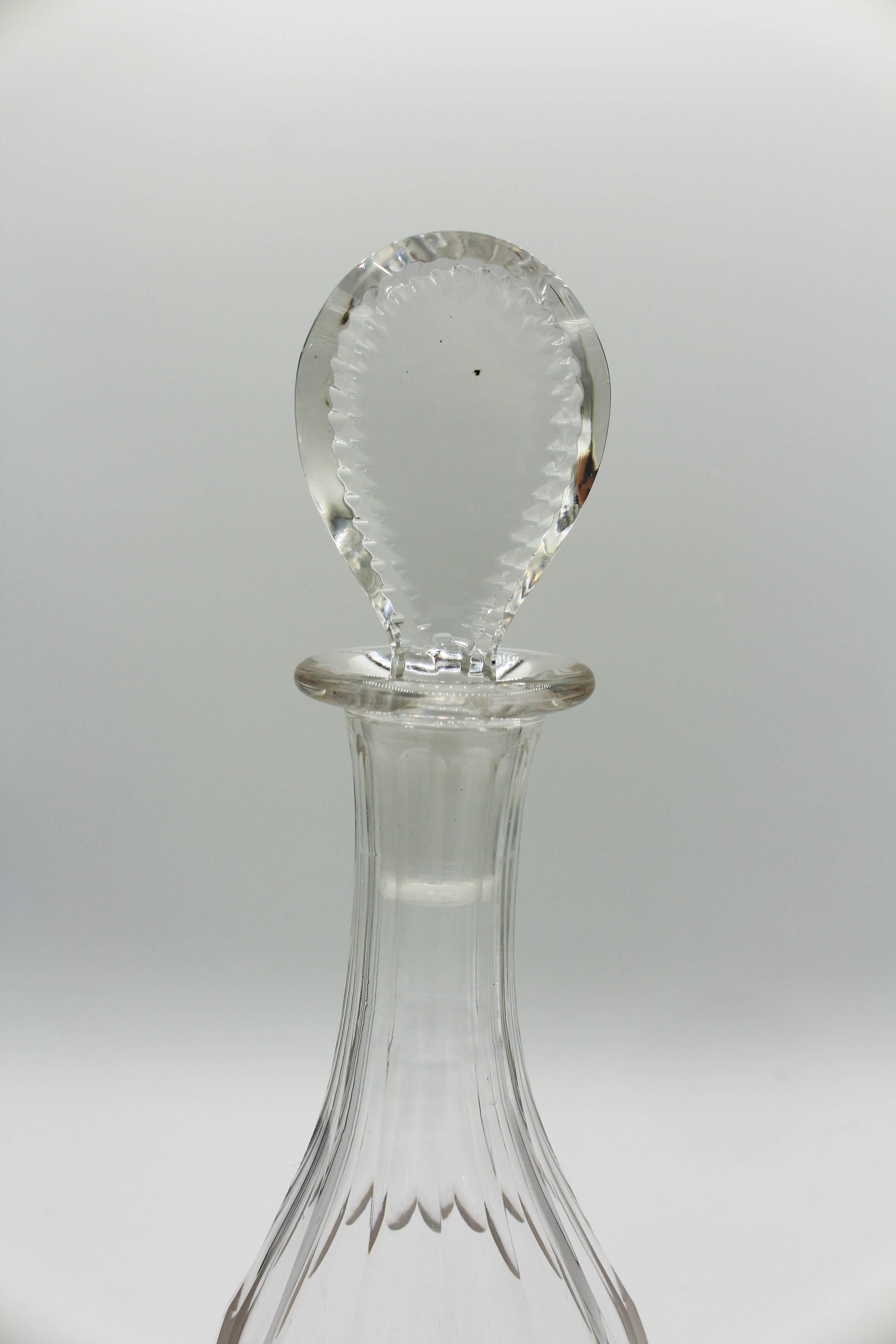 19th Century Late George III Circa 1800 Decanters with Original Stoppers, Set of 2