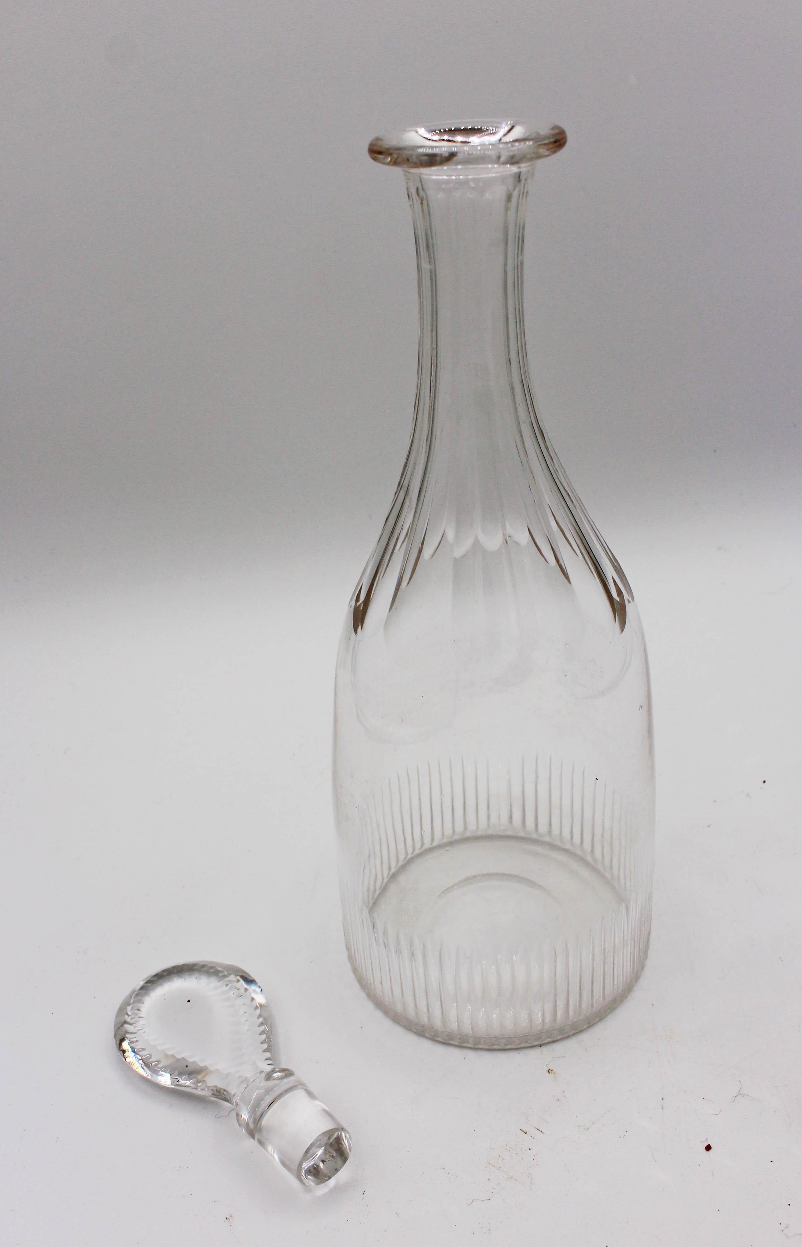 Glass Late George III Circa 1800 Decanters with Original Stoppers, Set of 2