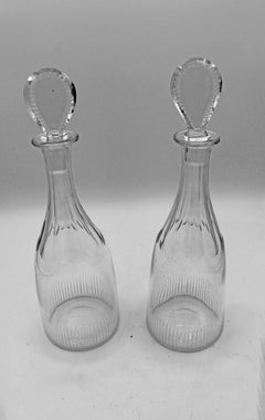 Late George III Circa 1800 Decanters with Original Stoppers, Set of 2