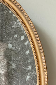 Late George III Giltwood Oval Mirror, c.1790