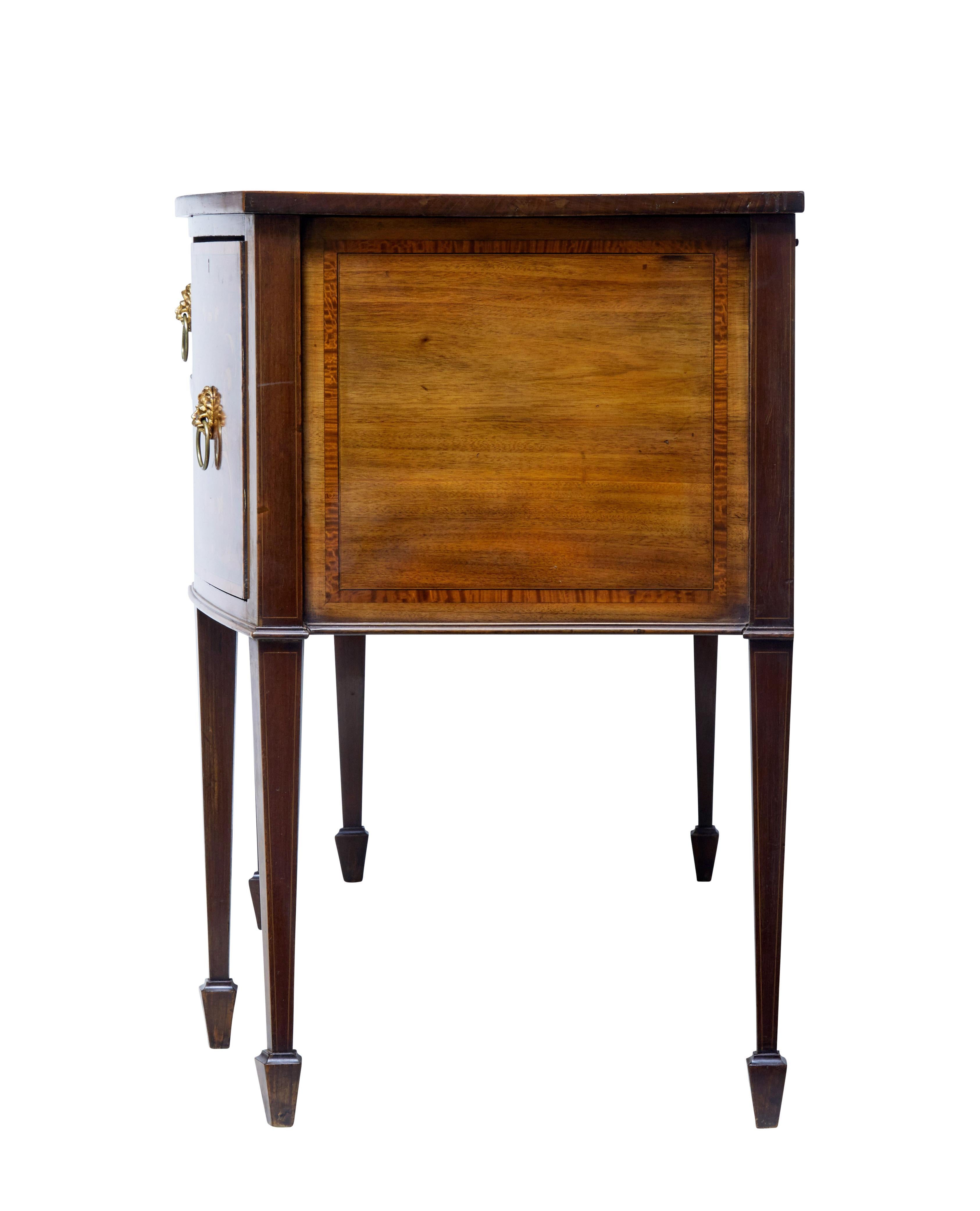 19th Century Late George III Inlaid Mahogany Bow Front Sideboard