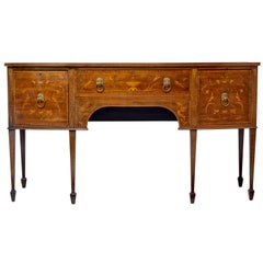 Antique Late George III Inlaid Mahogany Bow Front Sideboard