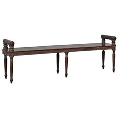 Late George III Mahogany Long Hall Bench