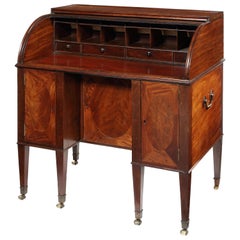 Late 18th Century George III Mahogany Tambour Desk