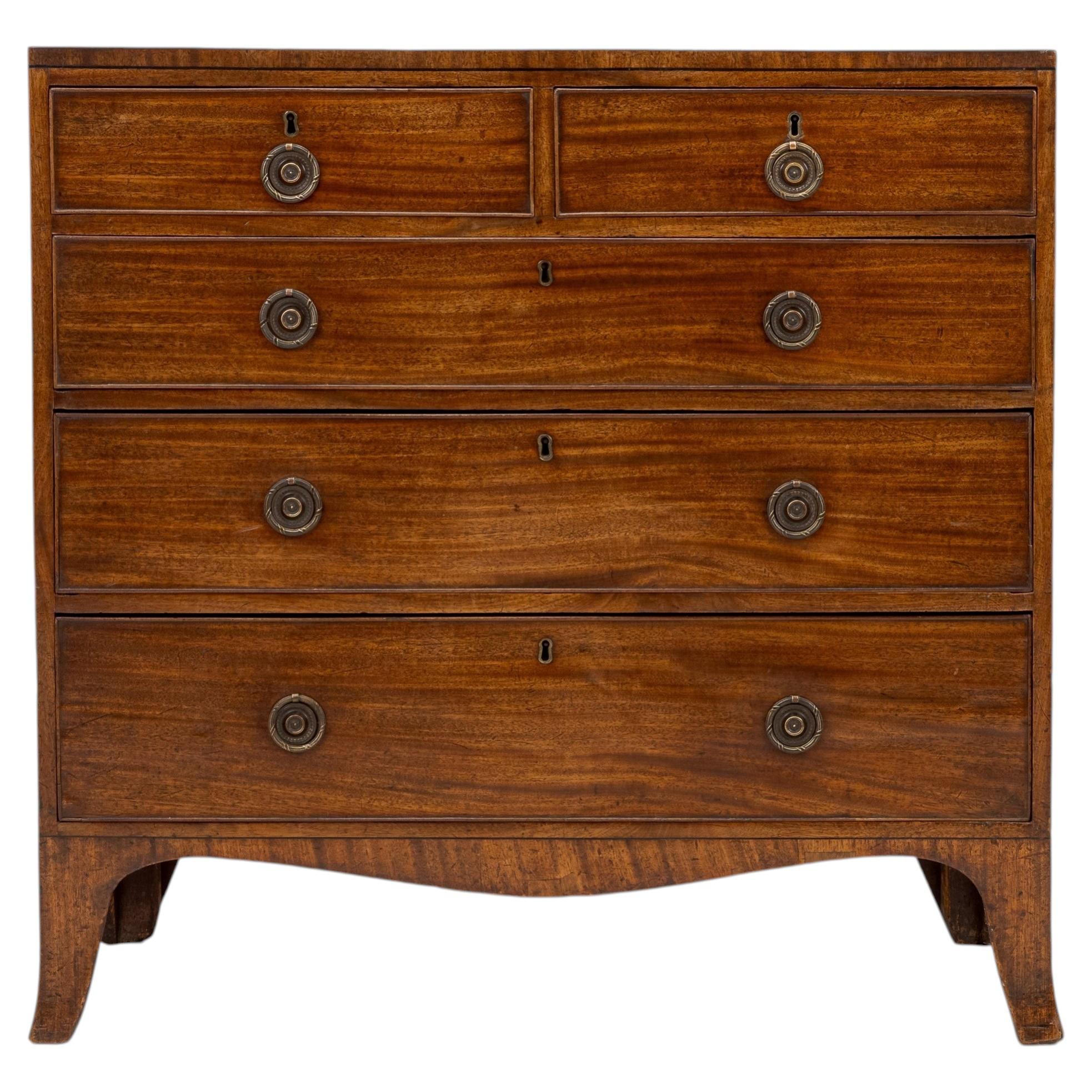 Late George III / Regency Inlaid Mahogany Caddy Top Chest of Drawers