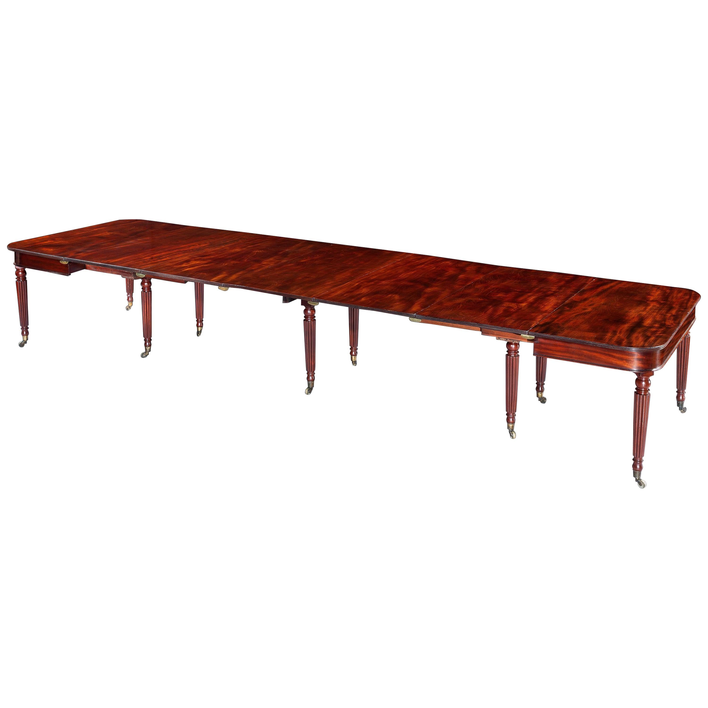 Late George III Regency Period Mahogany 'Imperial' Extending Dining Table For Sale
