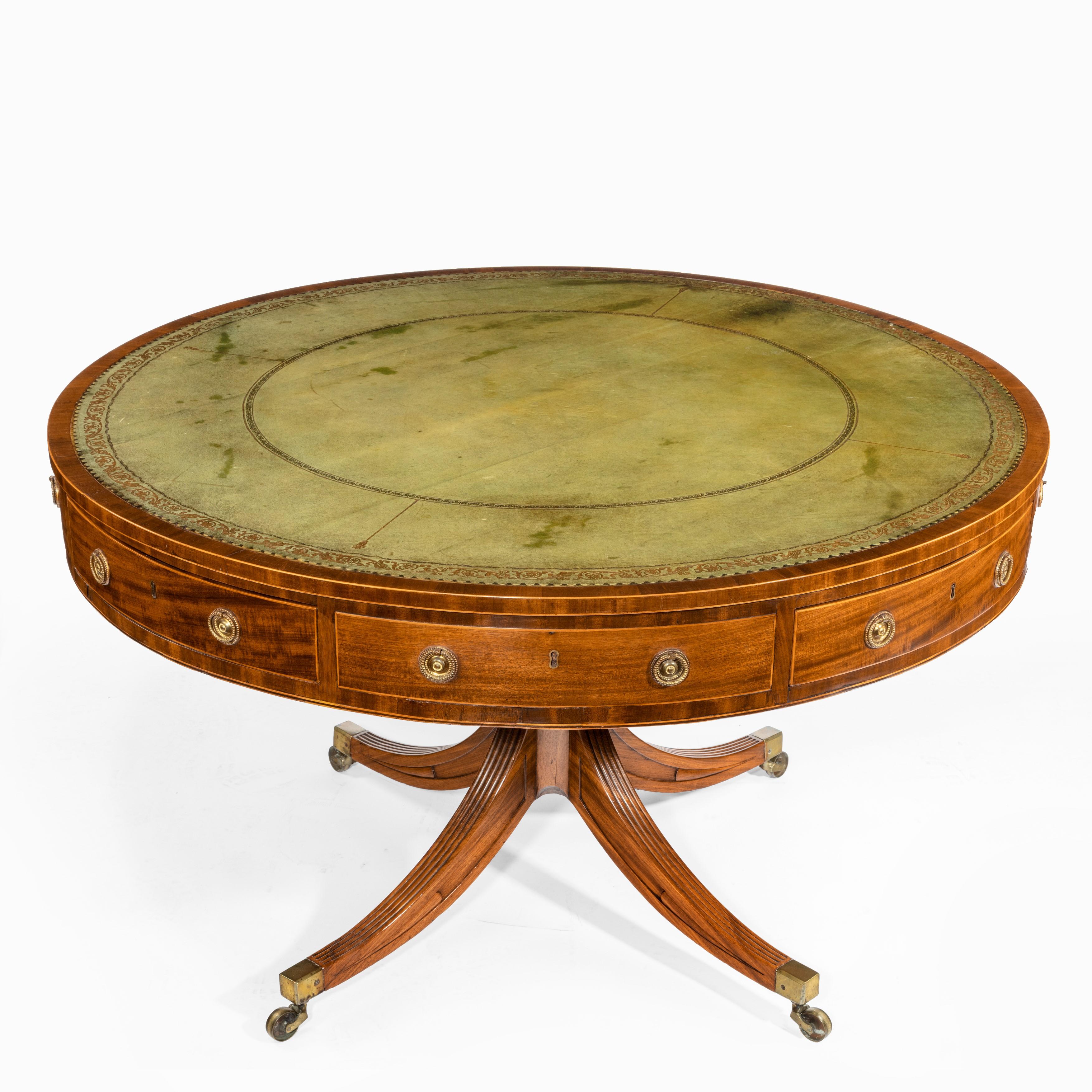 Late George III Revolving Mahogany Drum Table Attributed to Gillows For Sale 6