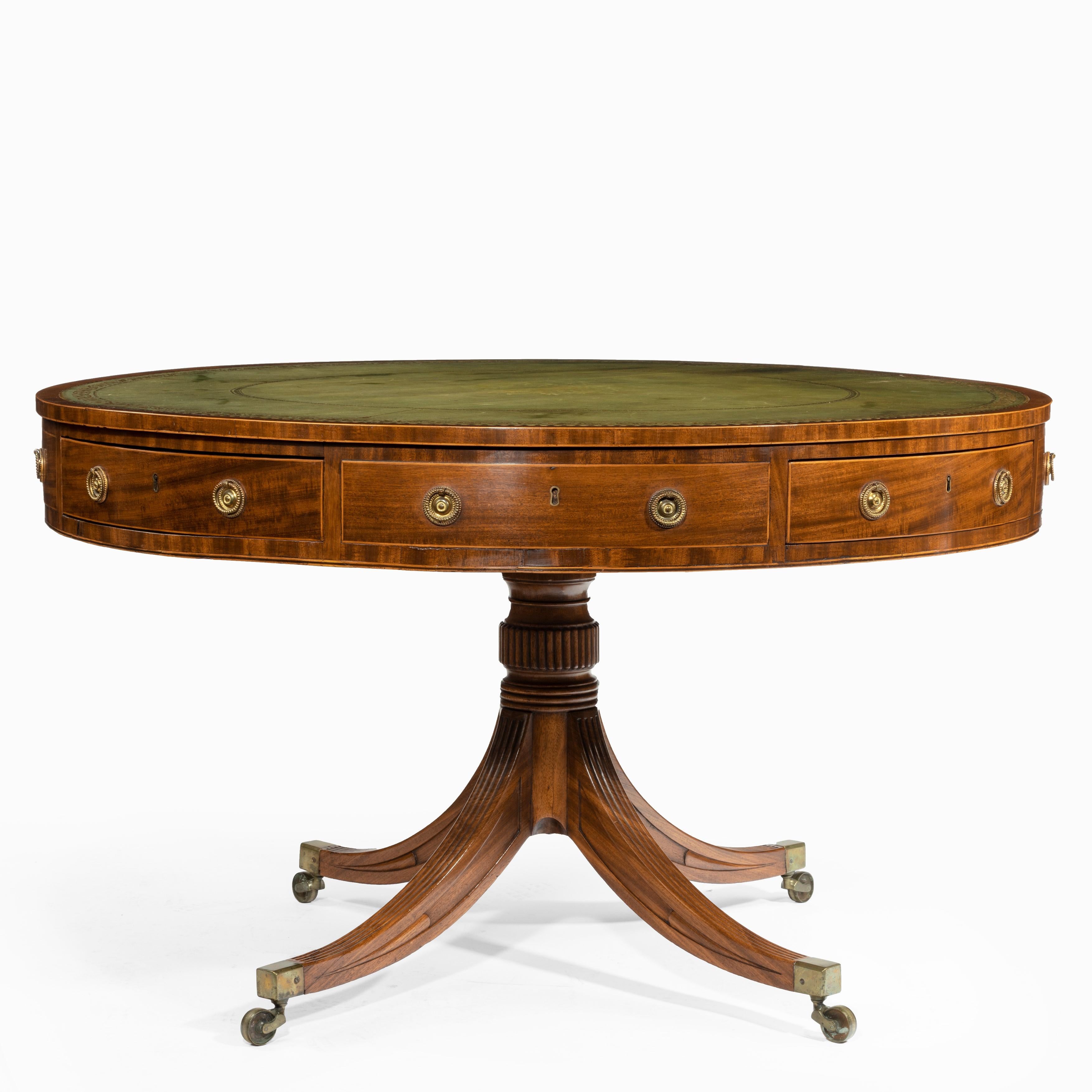 Late George III Revolving Mahogany Drum Table Attributed to Gillows For Sale 2
