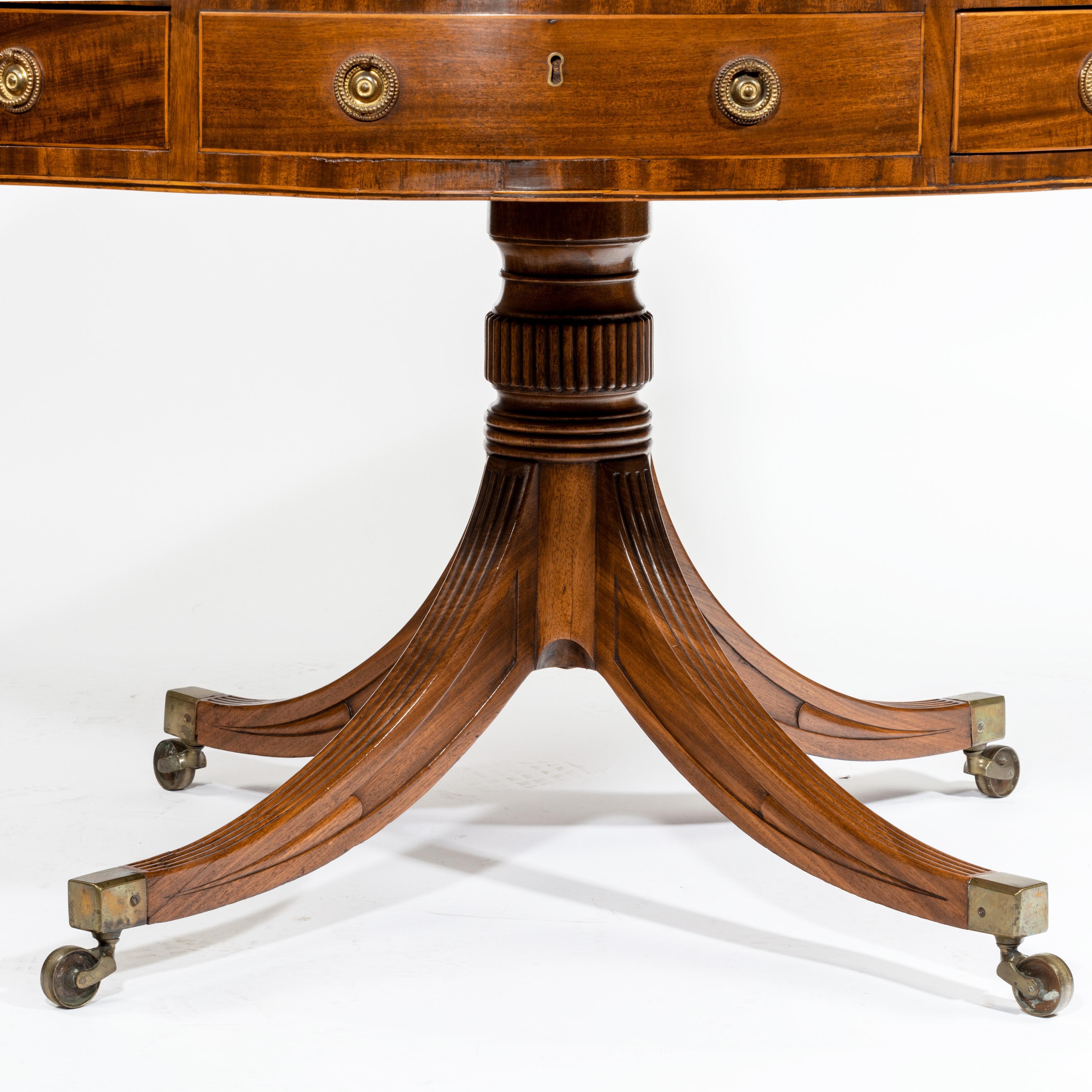 English Late George III Revolving Mahogany Drum Table Attributed to Gillows
