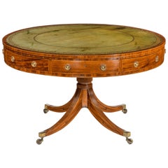 Antique Late George III Revolving Mahogany Drum Table Attributed to Gillows