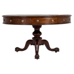 Late George IV/Early William IV Oak Drum Table (by Gillows)