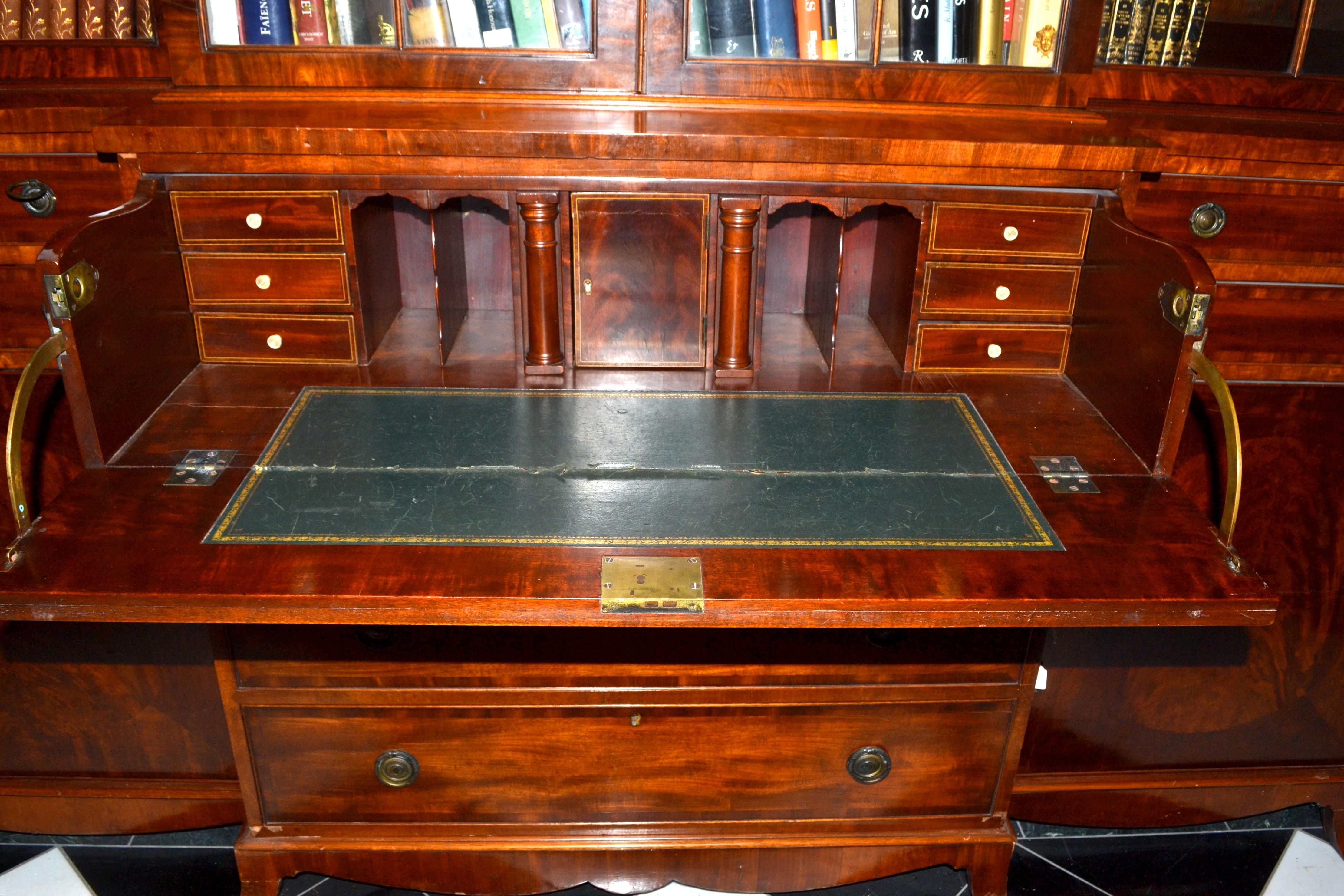 Late George iv English Mahogany Breakfront Bookcase/ Desk/ Chest of Drawers 3