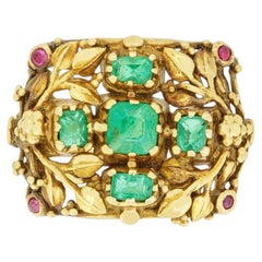 Late Georgian 1.10 carat Emerald and Ruby Ring, c.1820s
