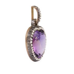 Late Georgian Amethyst and Rose Diamond Heart Pendant