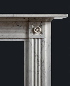 Late Georgian Carrara Marble Fluted Fireplace Surround
