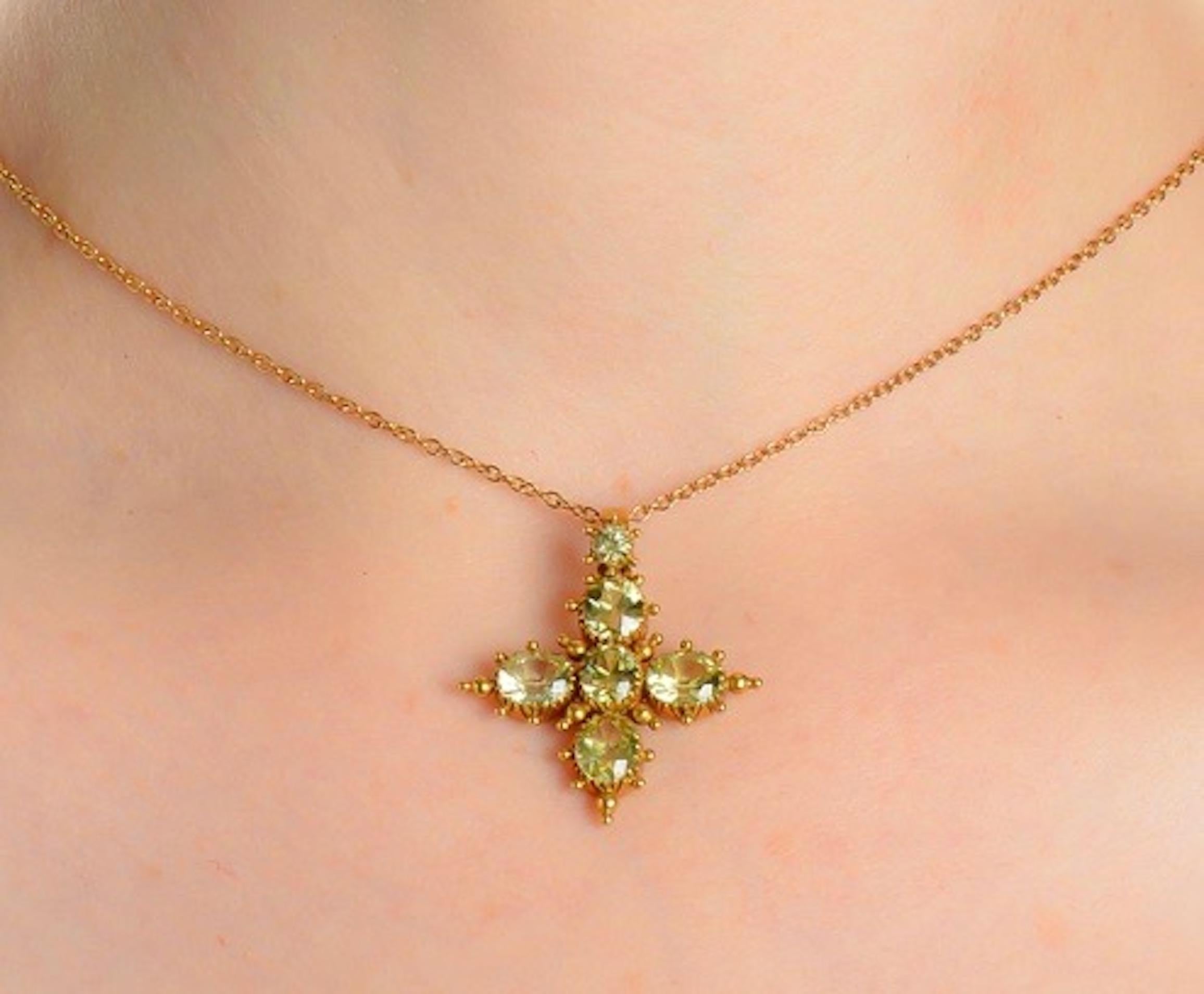 Late Georgian Chrysolite Gold Maltese Cross 1