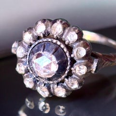 Late Georgian Cluster Ring with Rose - Cut Diamonds Circa 1790