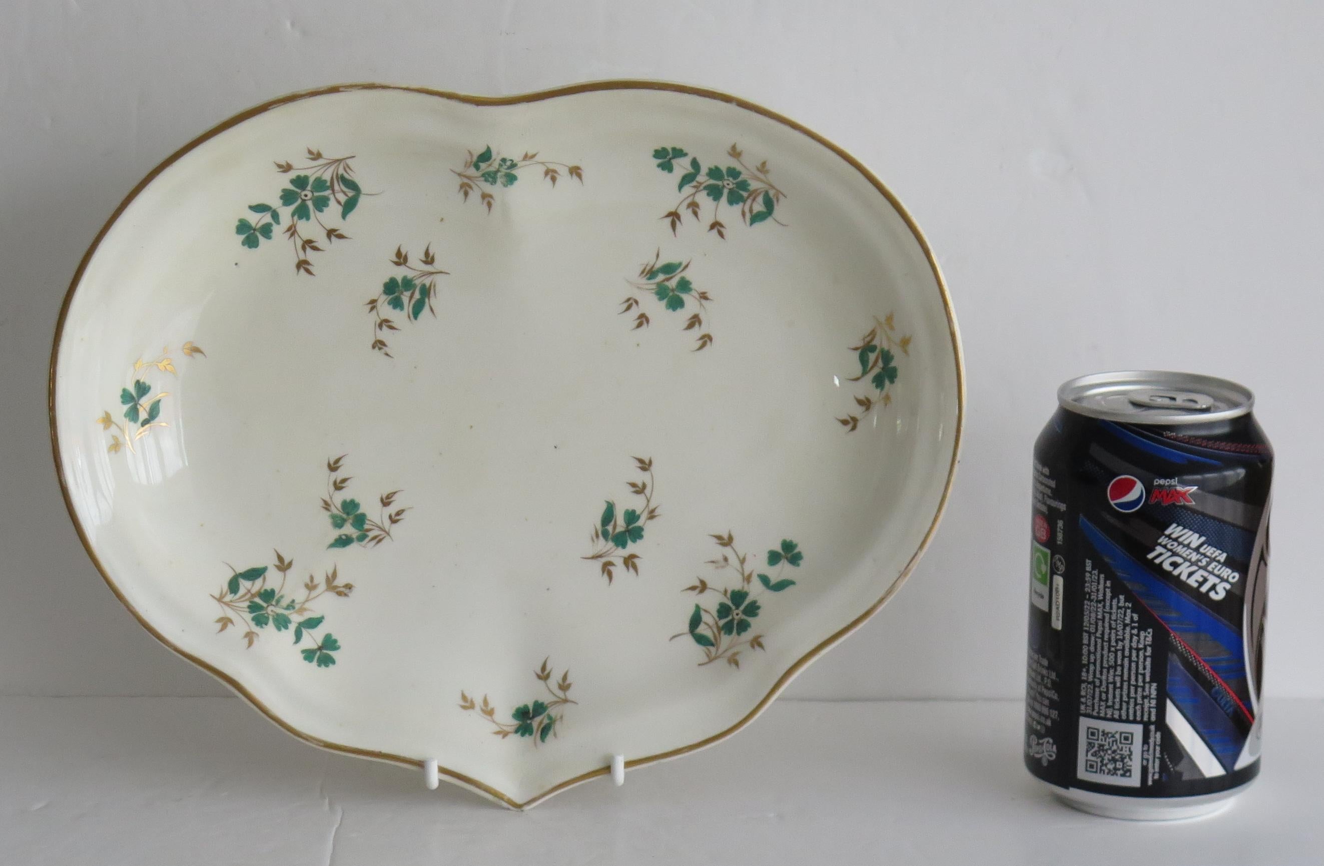 Late Georgian Derby Desert Dish Heart Shaped Porcelain Gilded Ptn, Circa 1825 For Sale 3
