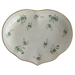 Late Georgian Derby Desert Dish Heart Shaped Porcelain Gilded Ptn, Circa 1825