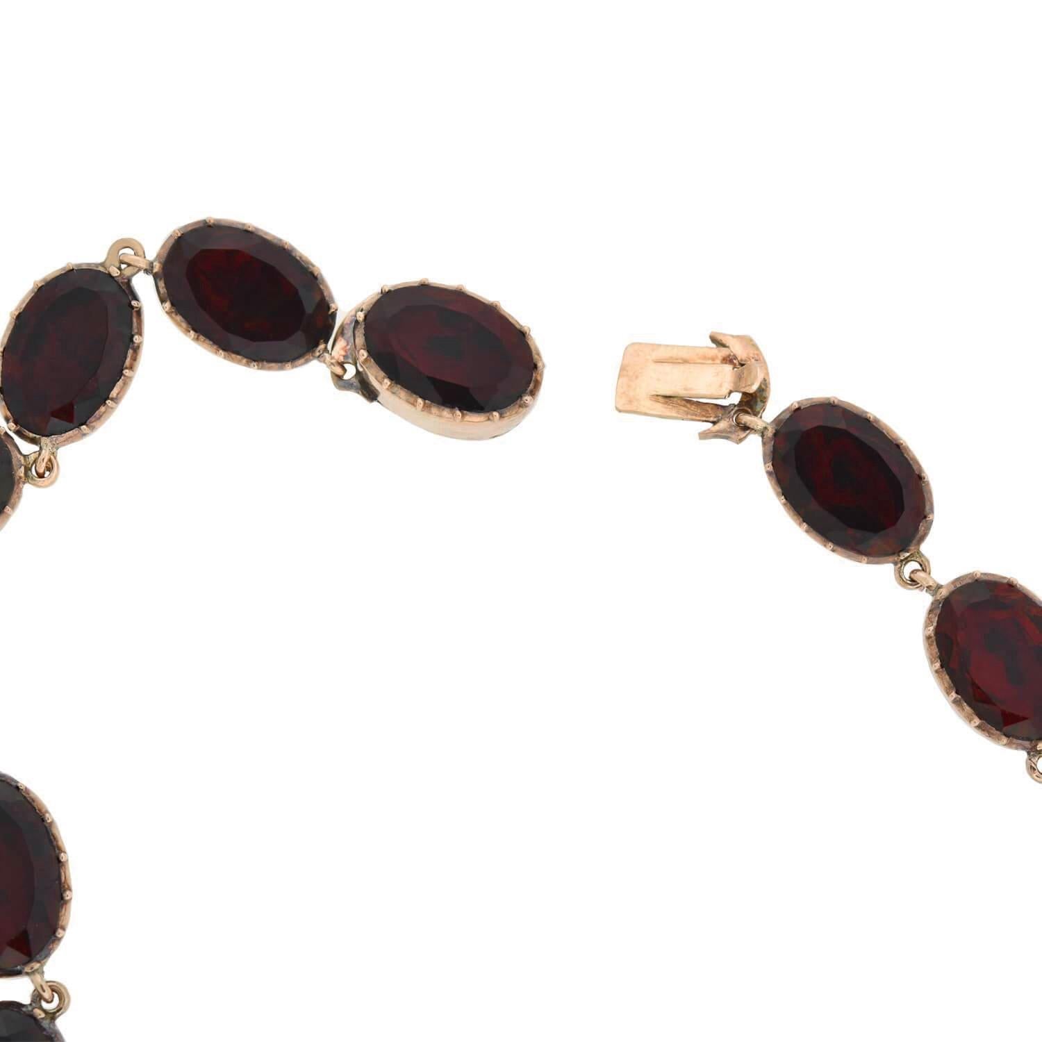 Women's Late Georgian Garnet Maltese Cross Pendant Necklace