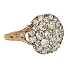 Late Georgian Gold and Diamond Cluster Ring