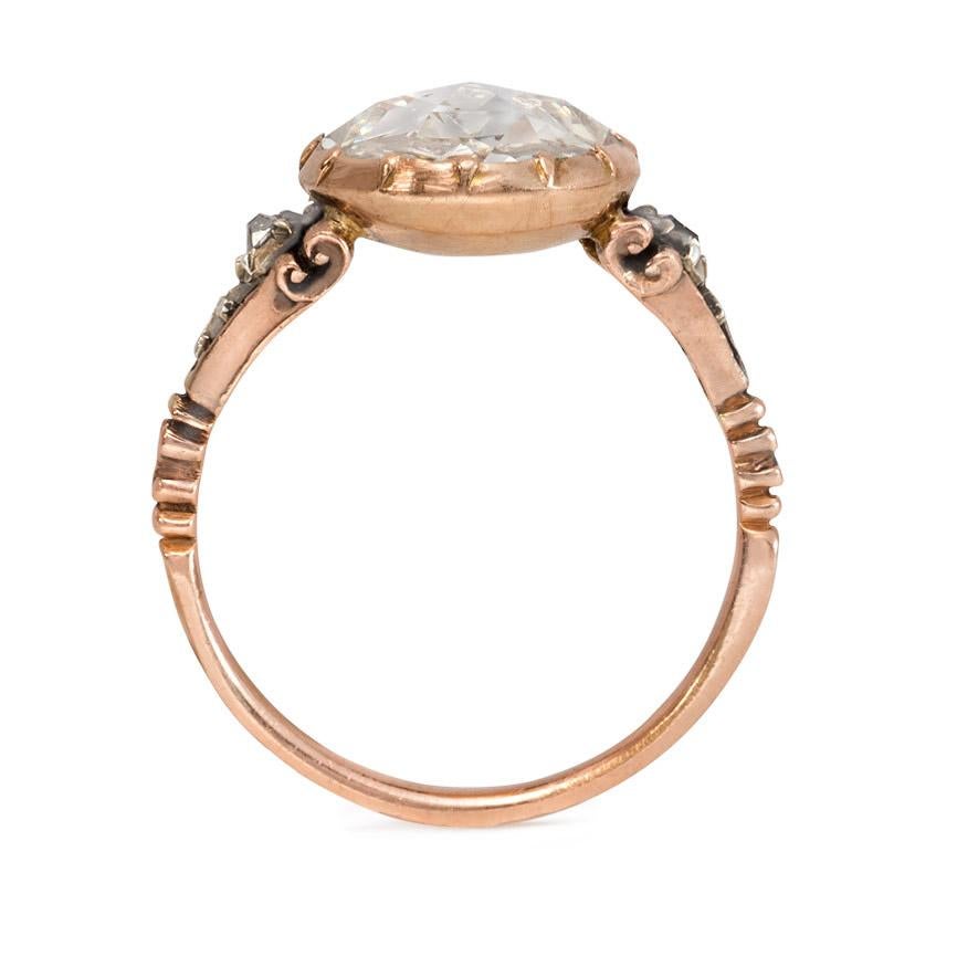 Rose Cut Late Georgian Gold and Foiled Back Rose-Cut Diamond Ring