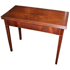 Late Georgian Inlaid Mahogany Card Table