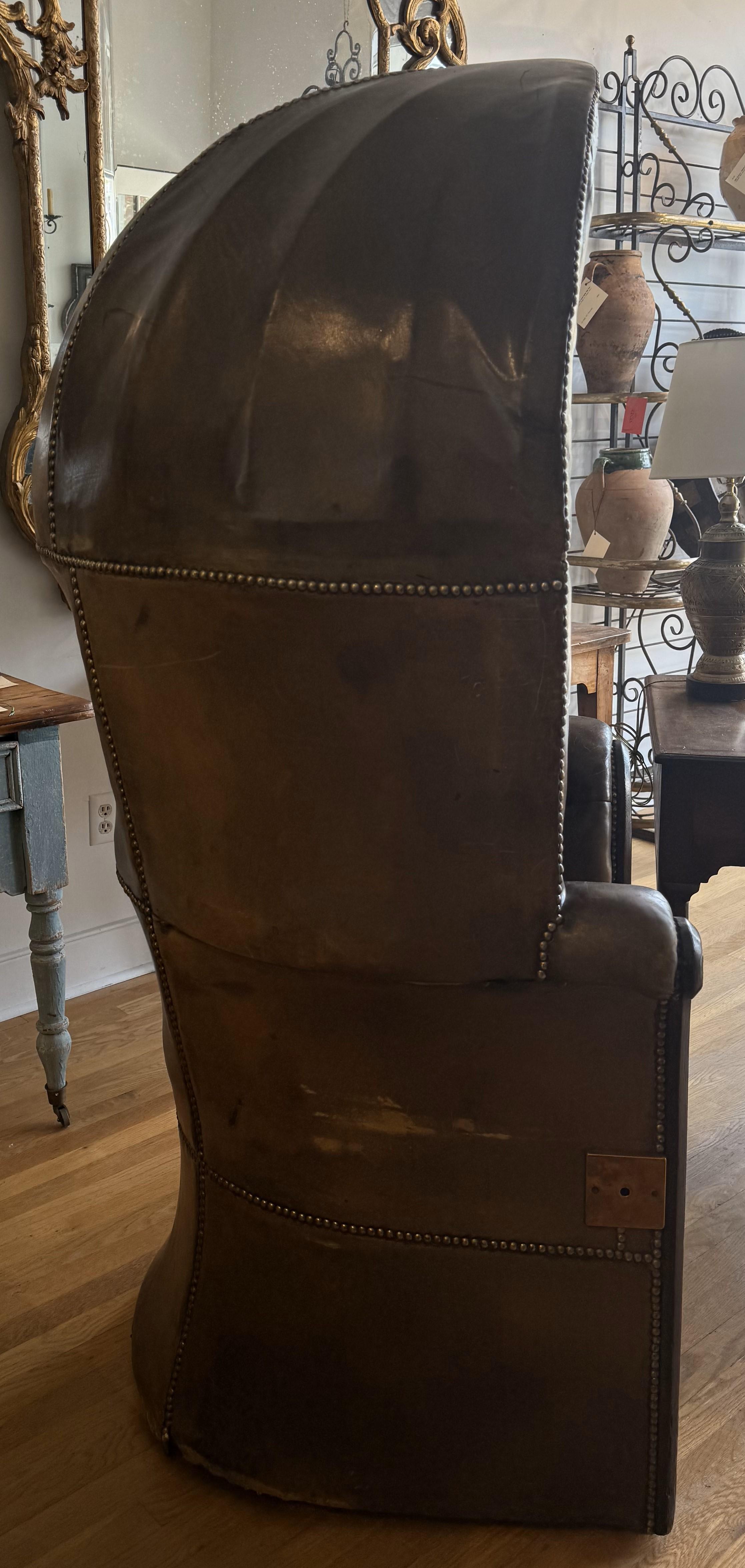 Spätgeorgianischer Lederpförtnerstuhl mit Stauraum im Angebot 2