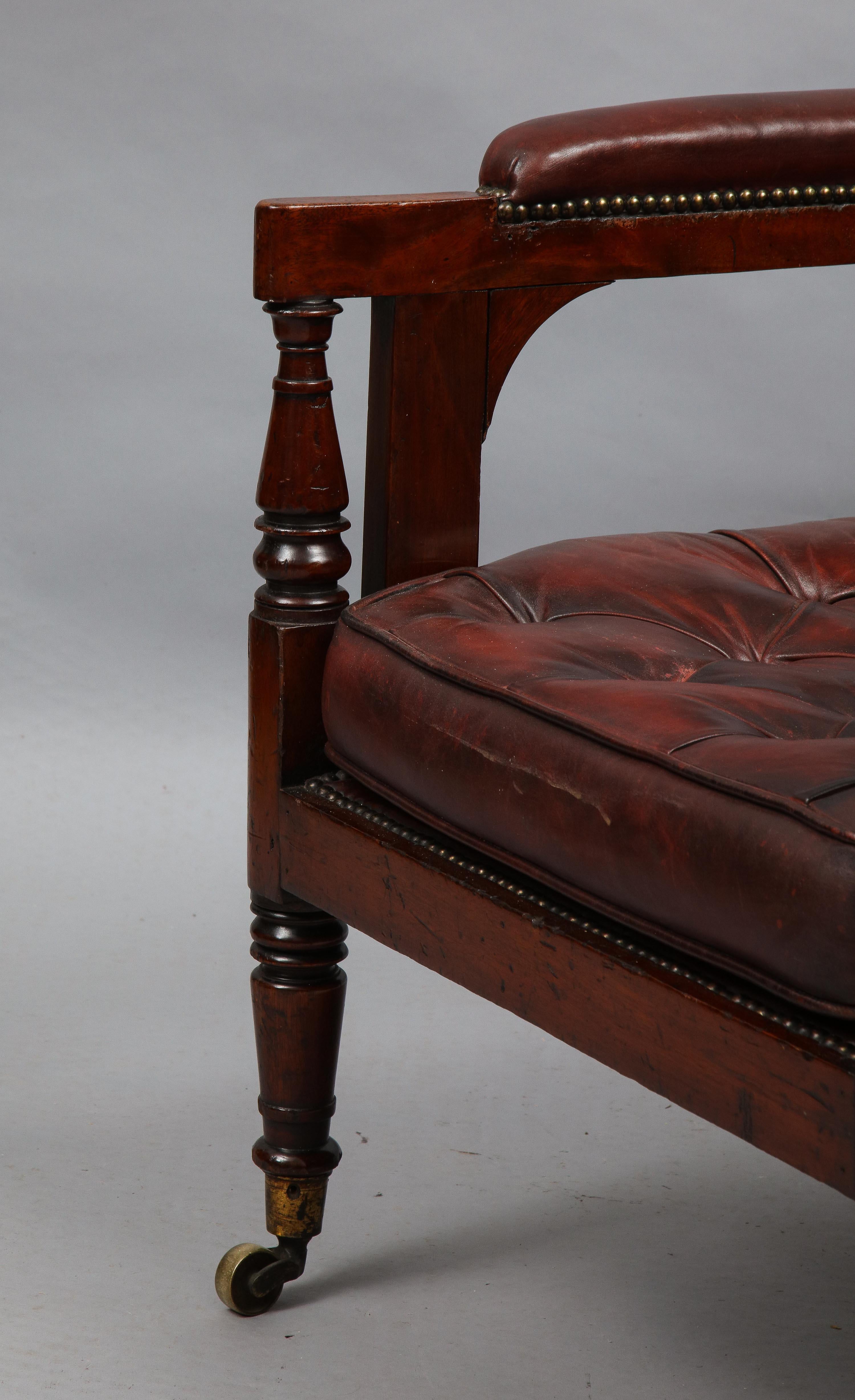 Leather Late Georgian Library Chair