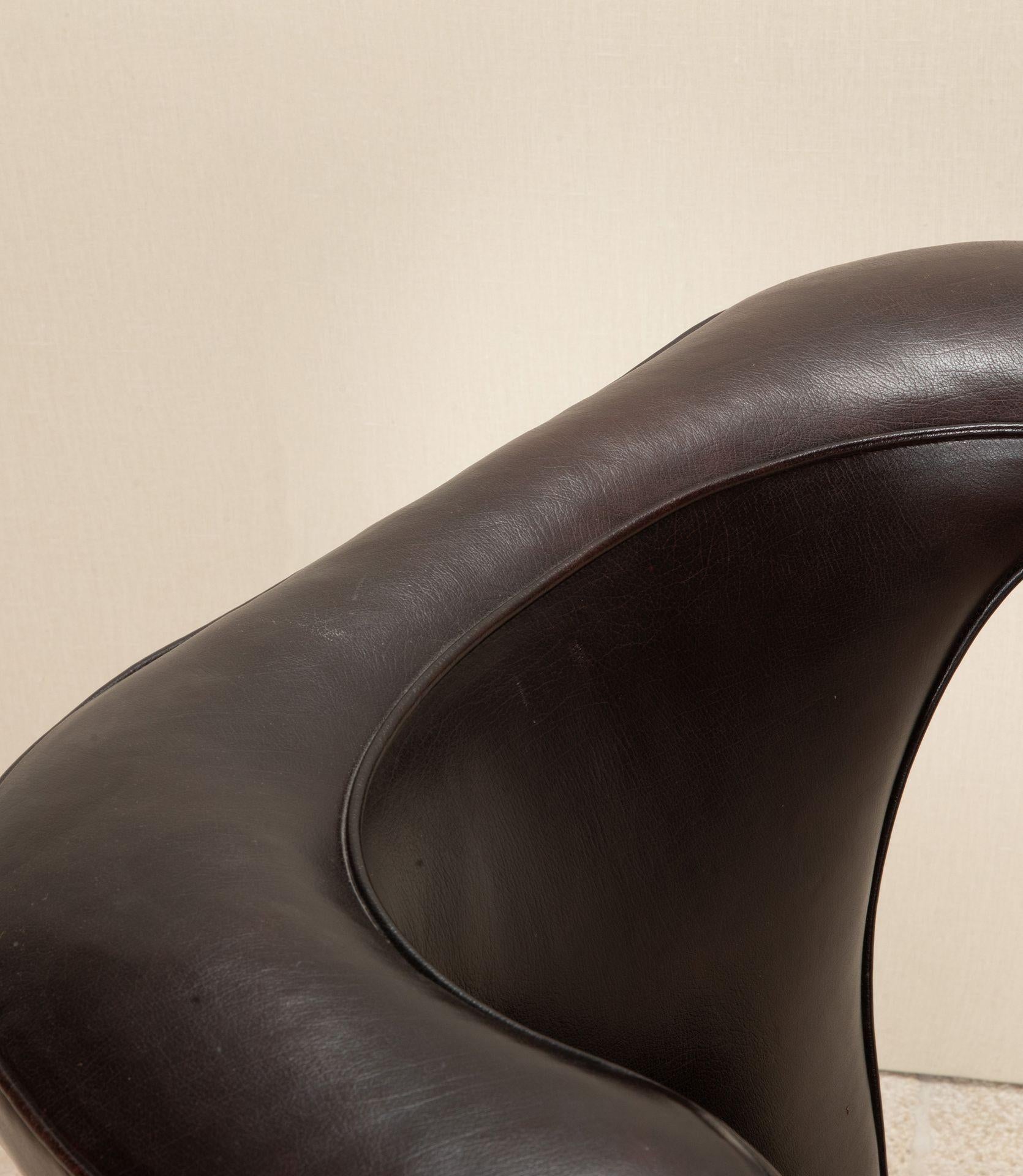 Silla de lectura georgiana tardía de caoba y cuero Cuero en venta