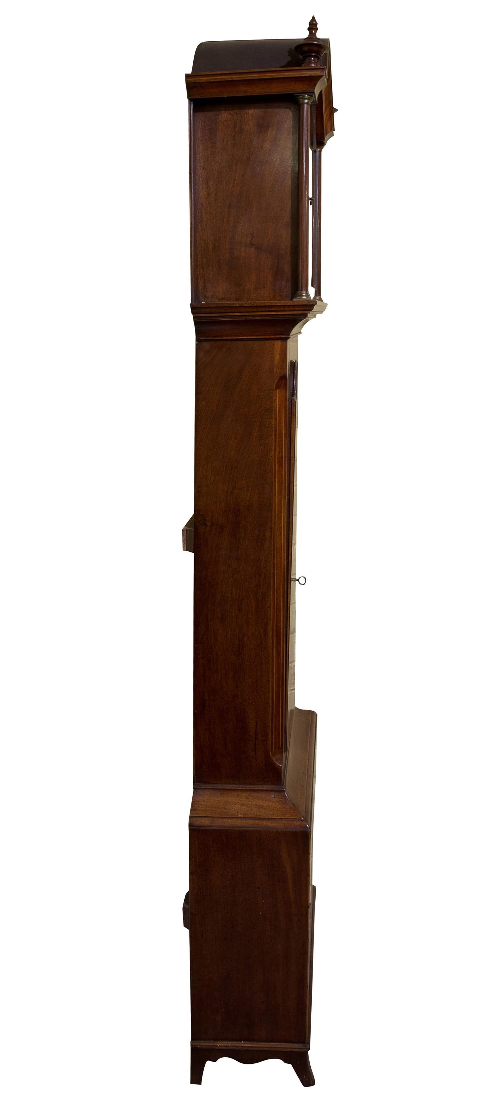 Late Georgian Mahogany Longcase Clock, circa 1800 In Good Condition For Sale In Salisbury, GB
