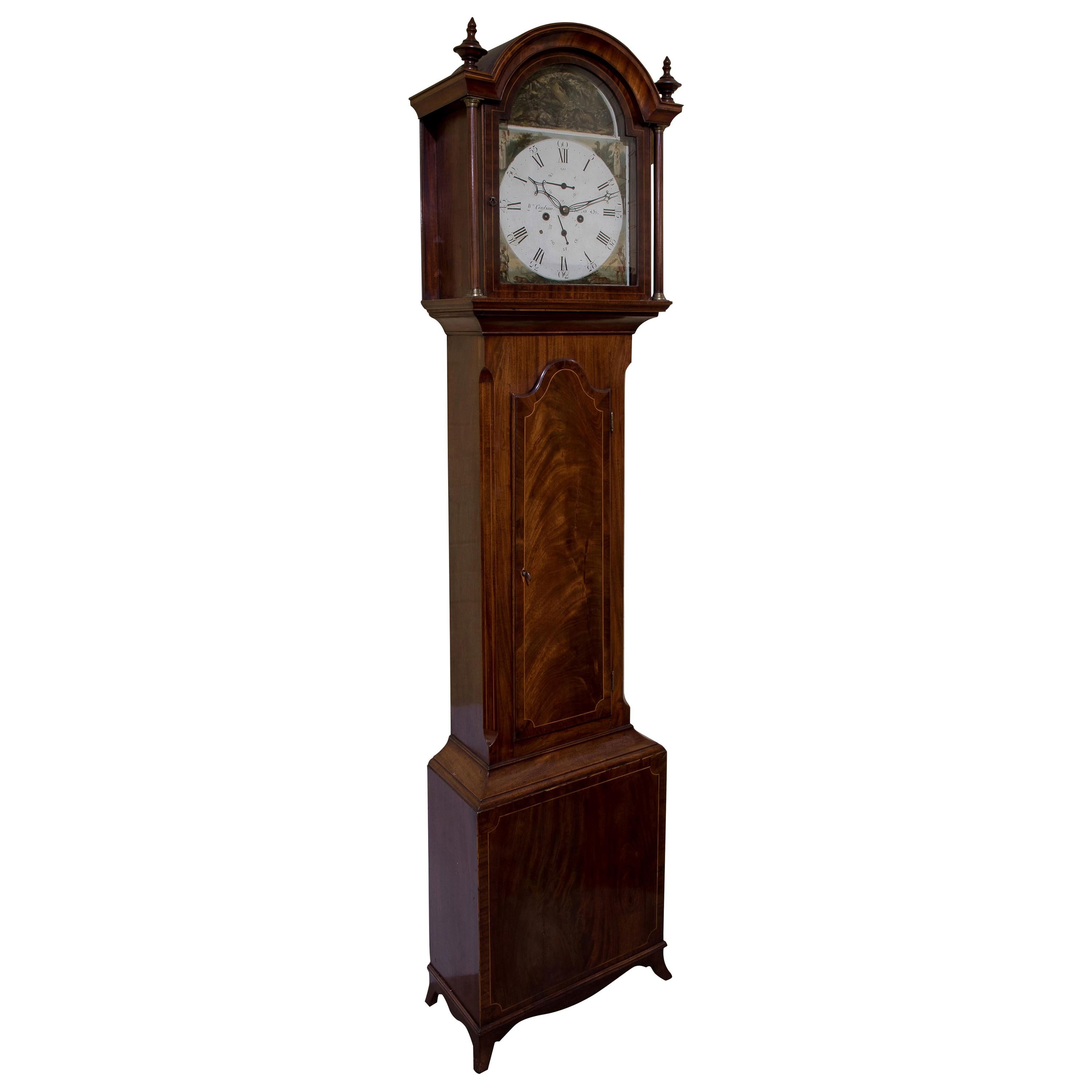 Late Georgian Mahogany Longcase Clock, circa 1800 For Sale