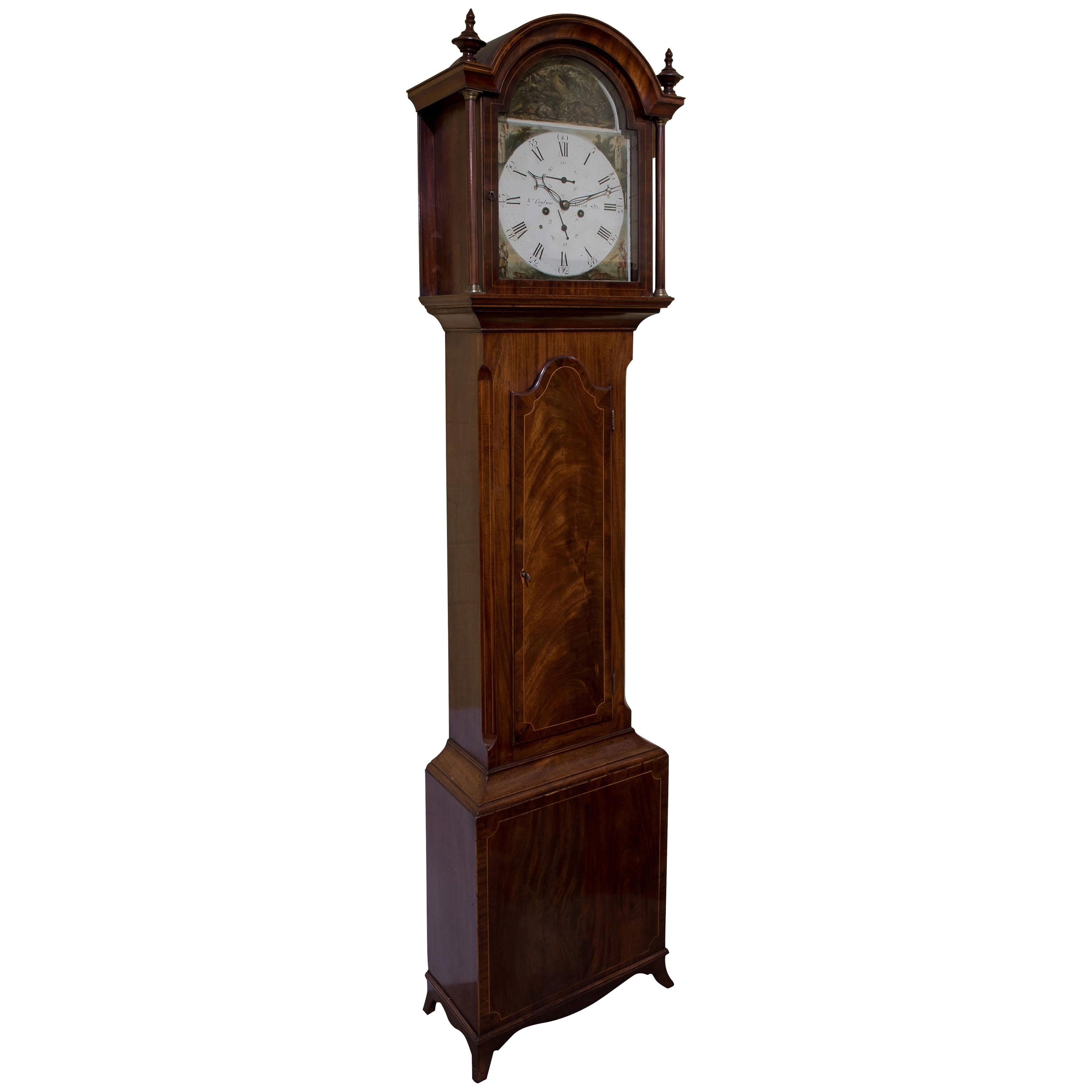 Late Georgian Mahogany Longcase Clock For Sale