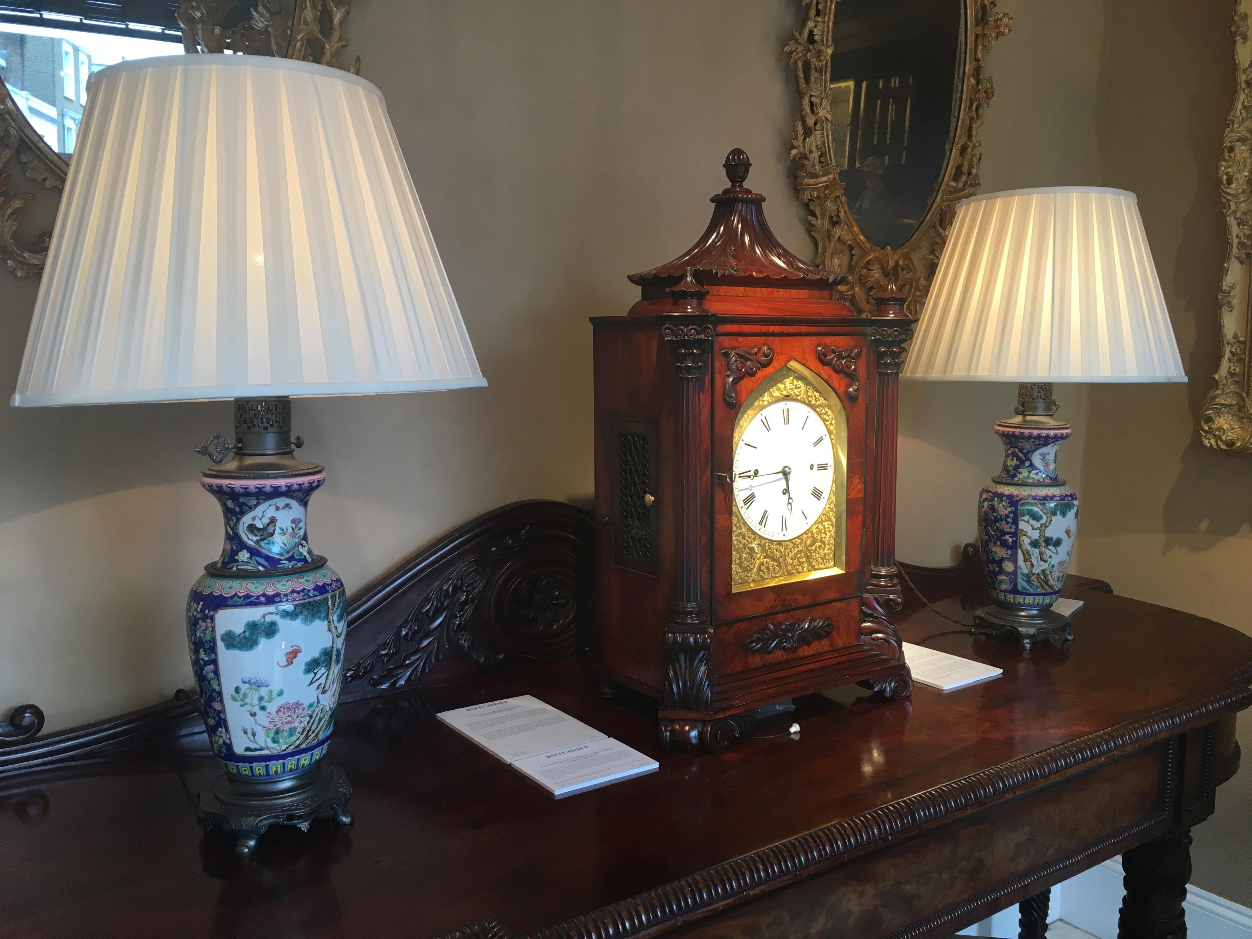 Late Georgian Mahogany Musical Table Clock In Excellent Condition For Sale In London, GB