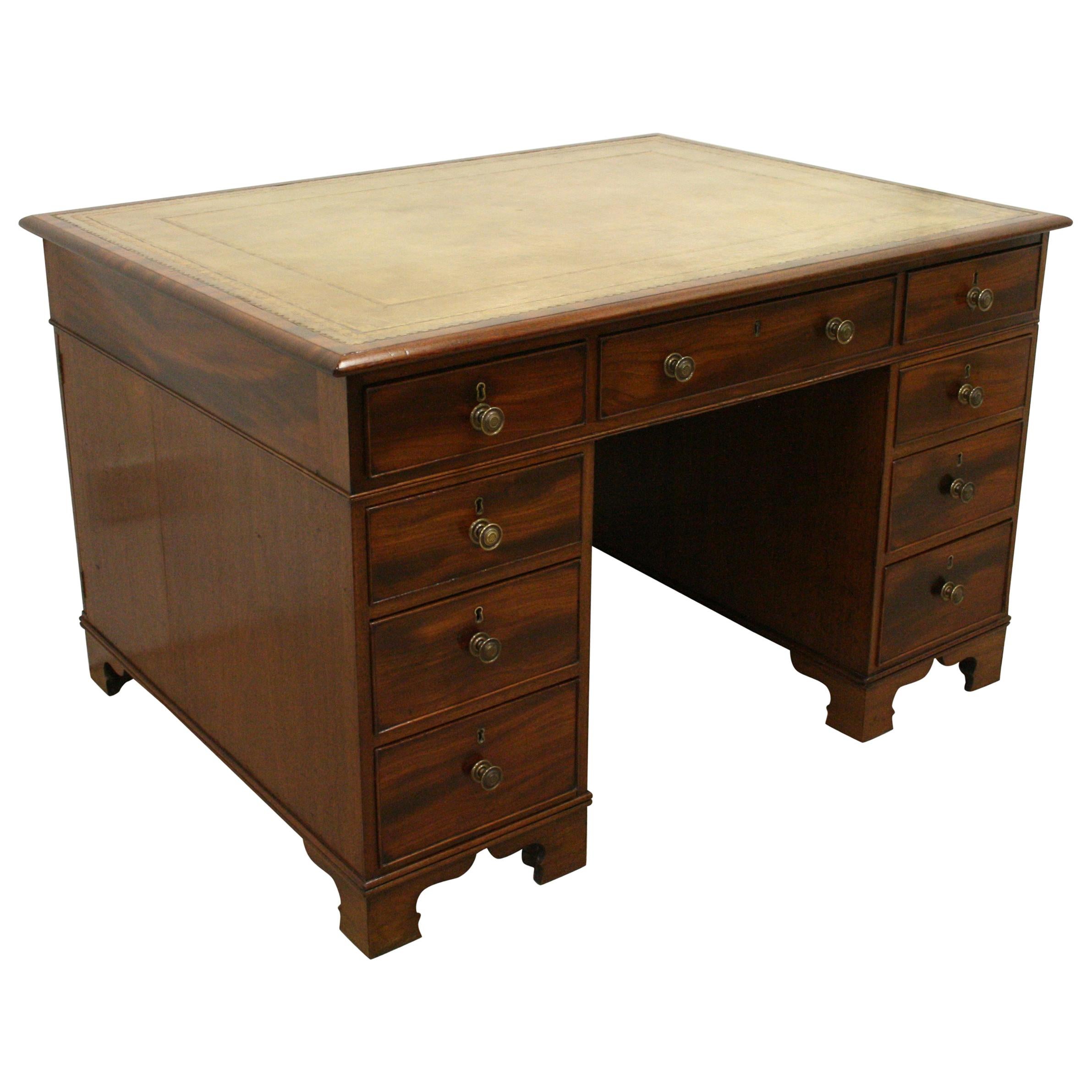 Late Mahogany Partners Desk For Sale at 1stDibs