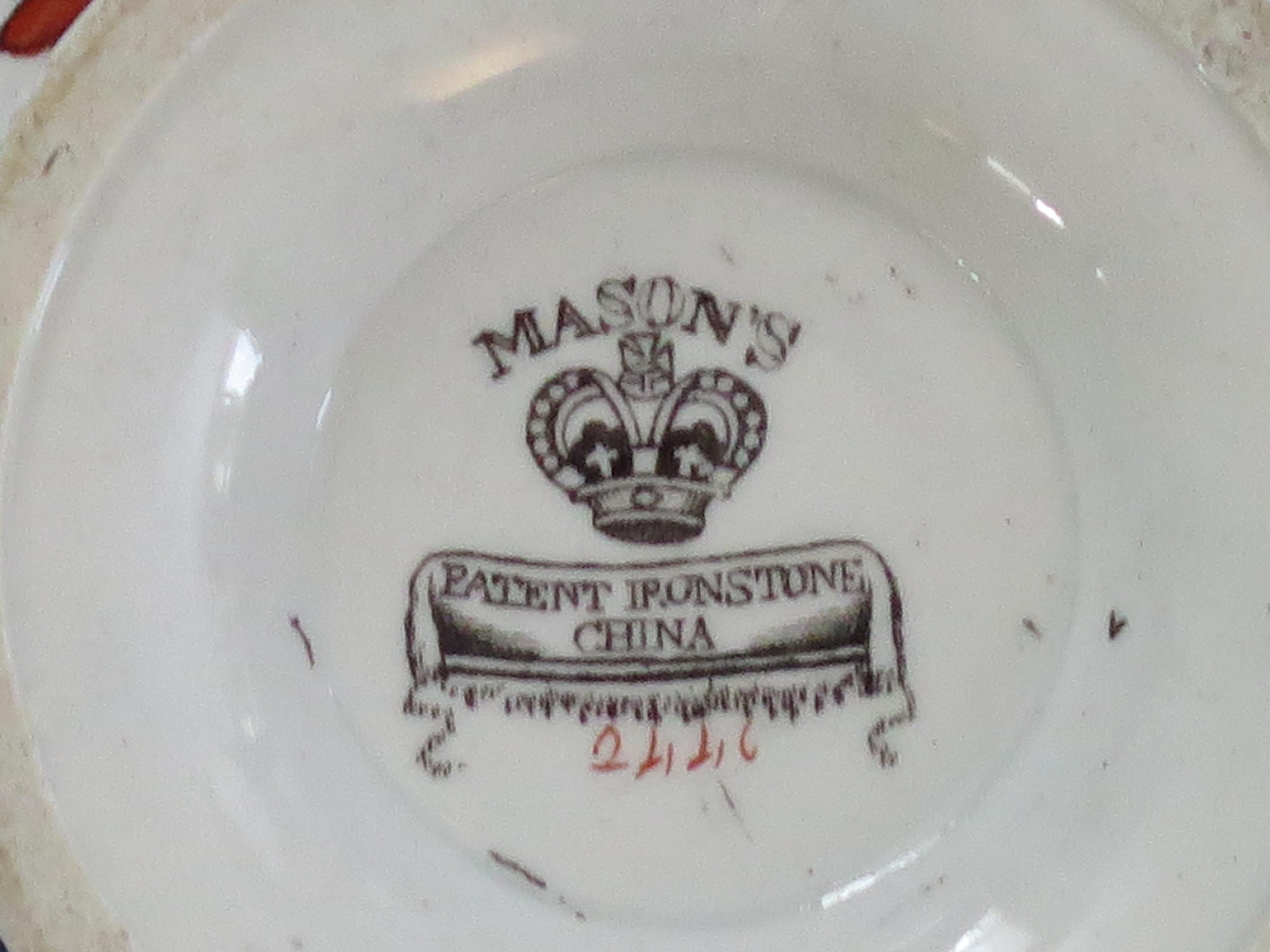 Spätgeorgianische Mason's Ironstone Sauciere & Deckel vergoldete Pfingstrose Pt, ca. 1830 im Angebot 9