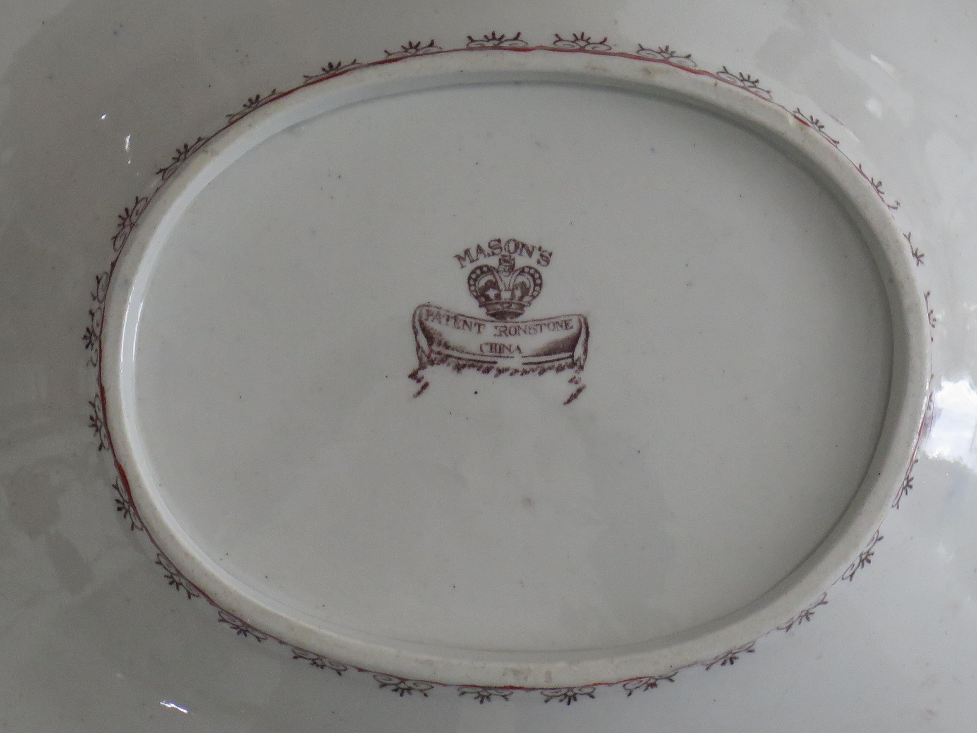 Late Georgian Masons Ironstone Serving Dish in Floral Pattern, Circa 1830 For Sale 4