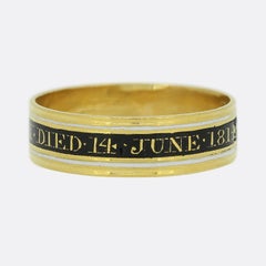 Late Georgian Mourning Band Ring Size U (63)