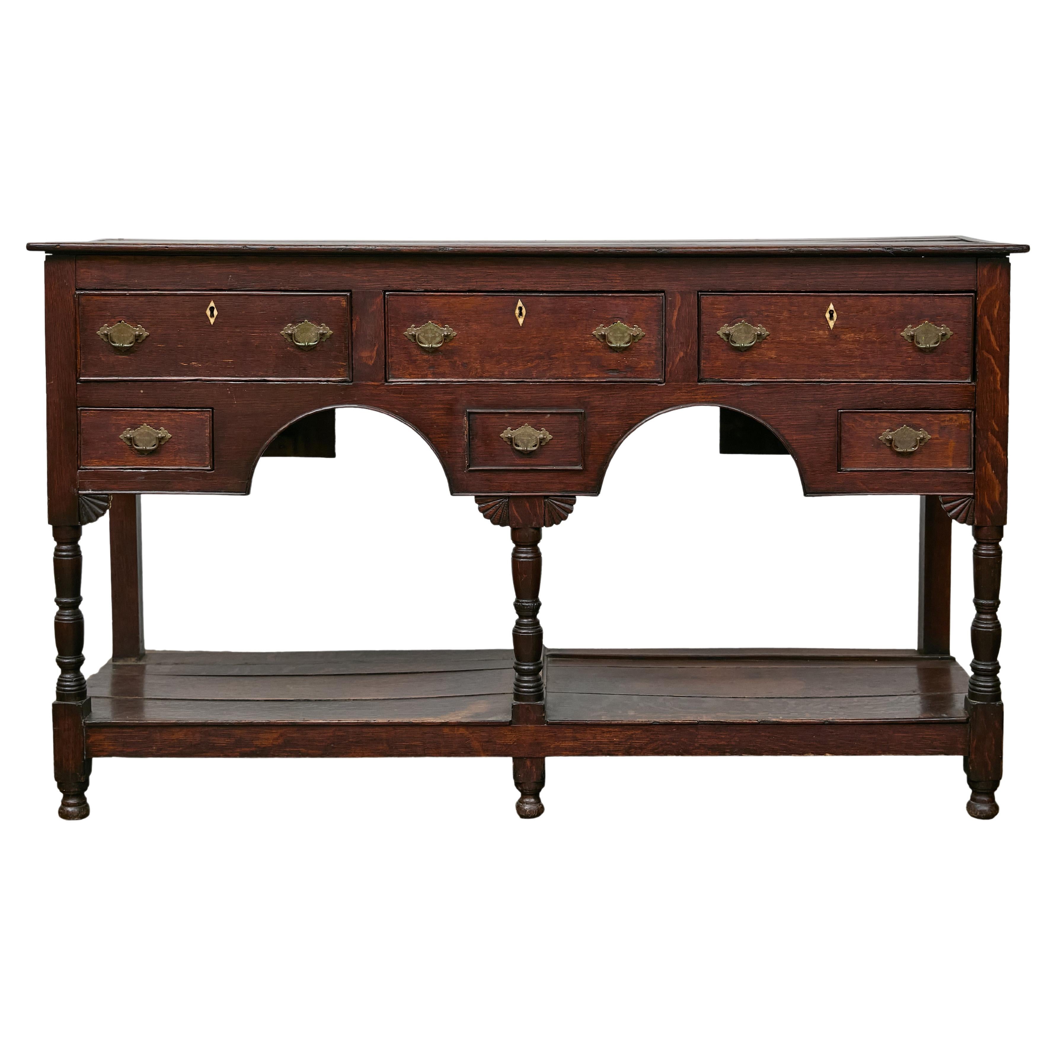 Base per comò del XIX secolo in Oak Oak tardo georgiano con ferramenta in ottone Chippendale