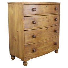 Late Georgian Pine Bowfront Chest of Drawers