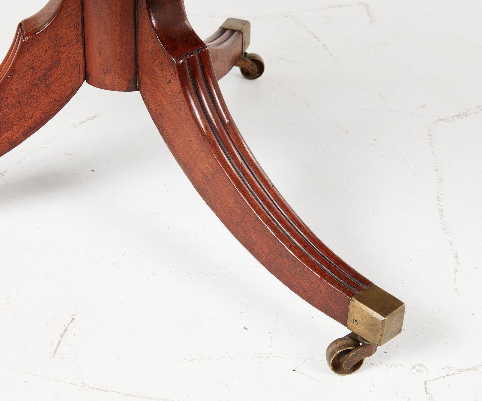 Late Georgian Reeded Leg Drum Table For Sale 2